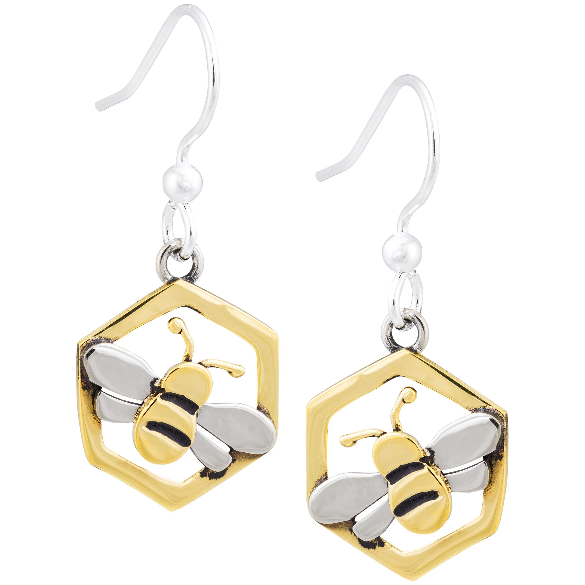 Honey Bee Mixed Metal Earrings - Image 4