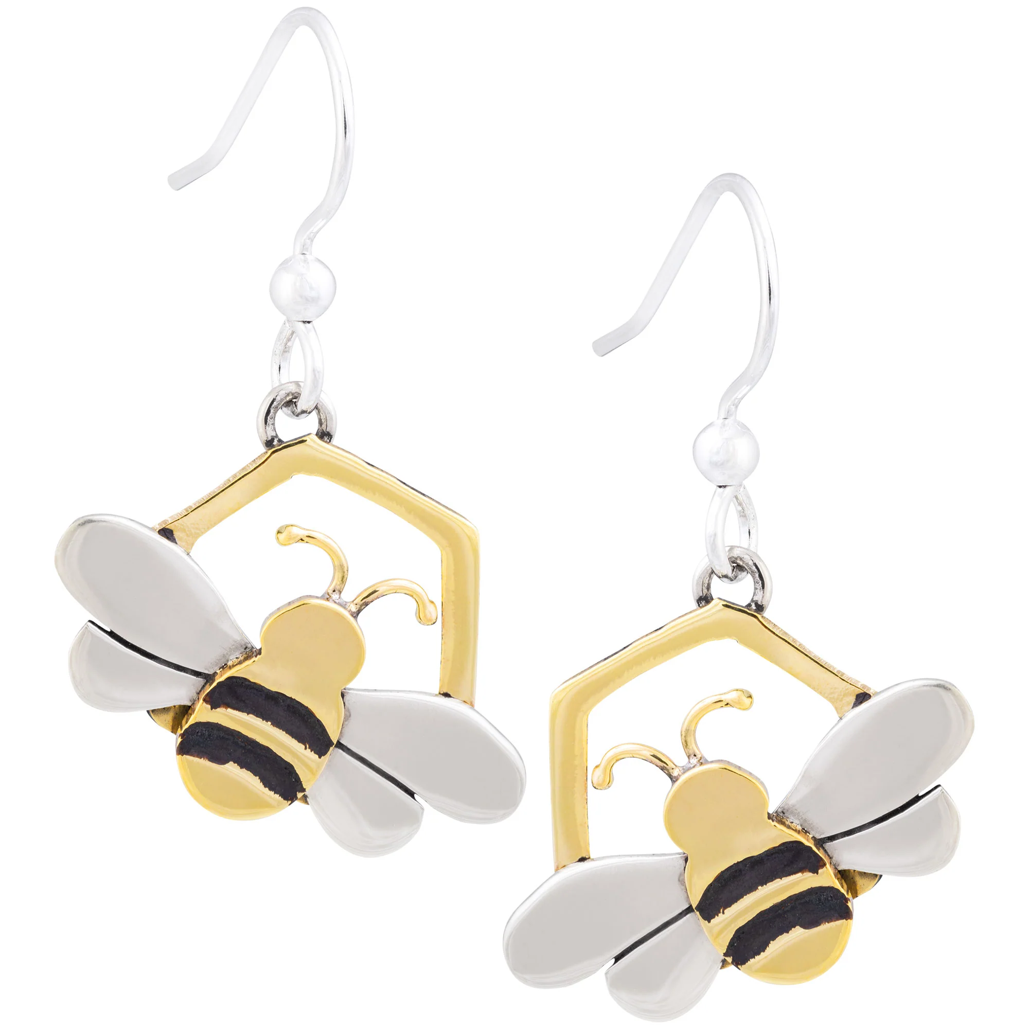 Honey Bee Mixed Metal Earrings - Image 5