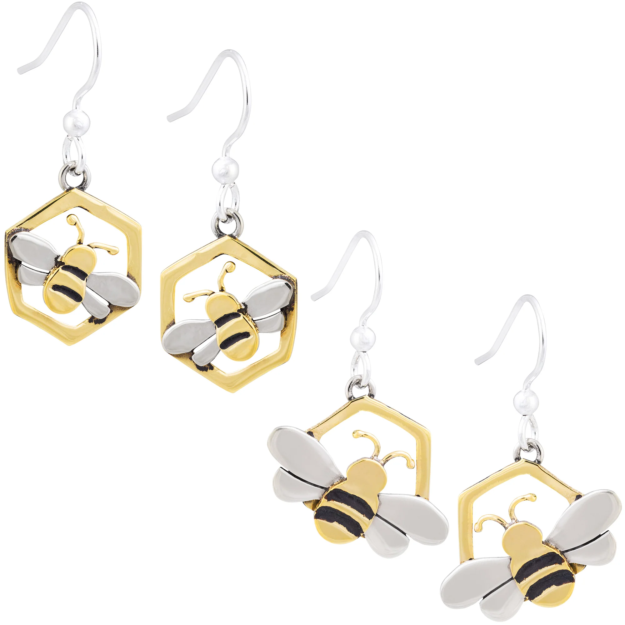 Honey Bee Mixed Metal Earrings - Image 6