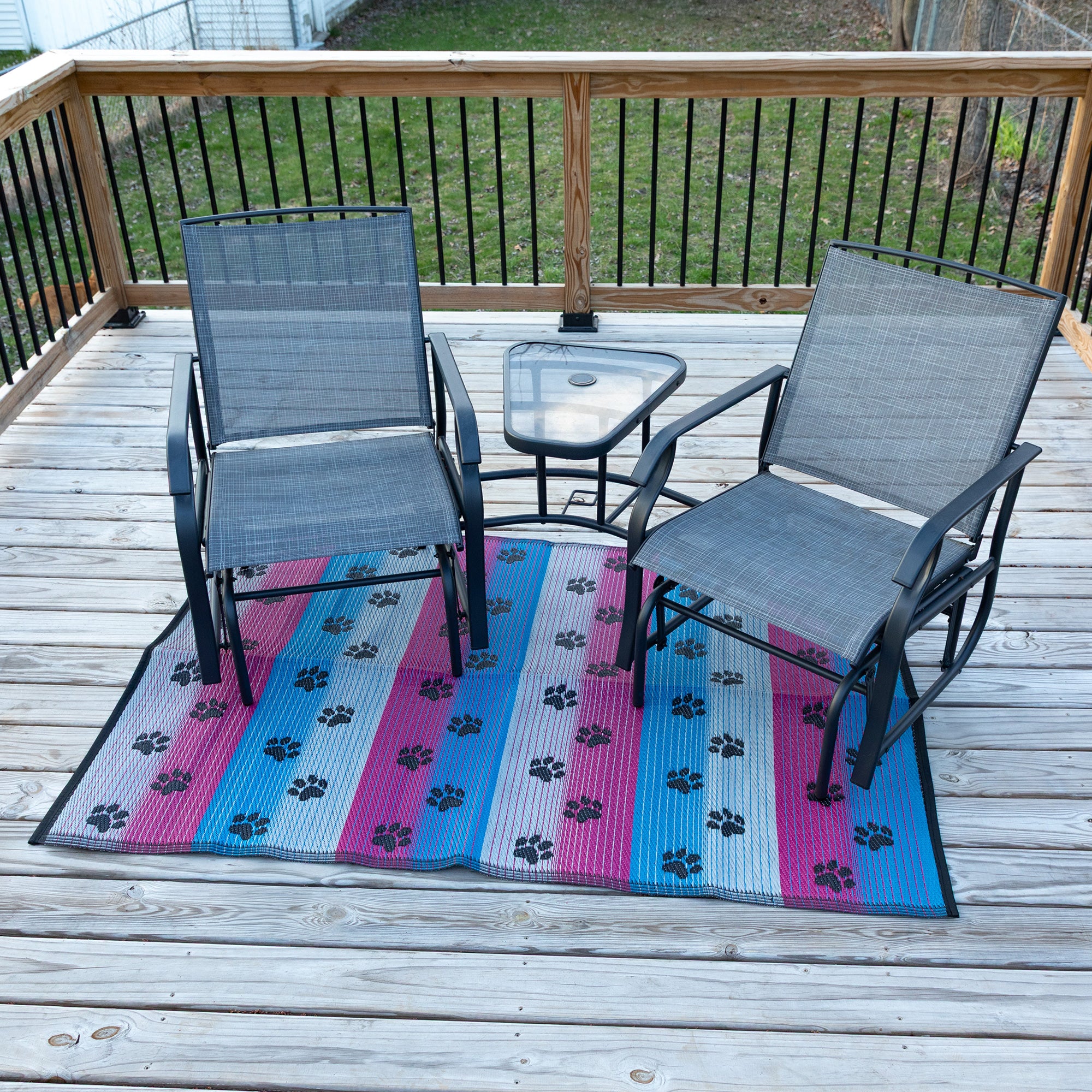 Paw Print Outdoor Reversible Patio Rug - Image 10