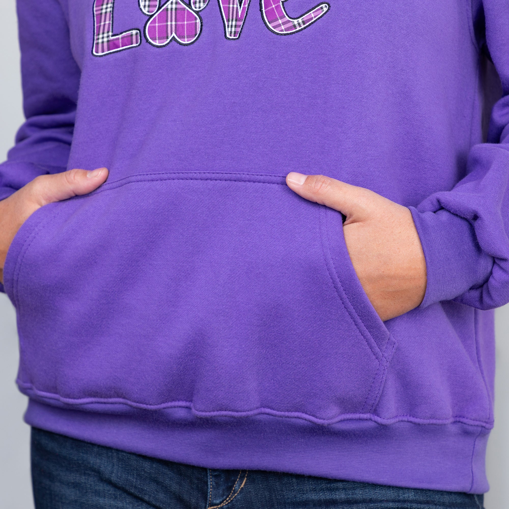 Plaid Love & Paw Hooded Sweatshirt - Image 11