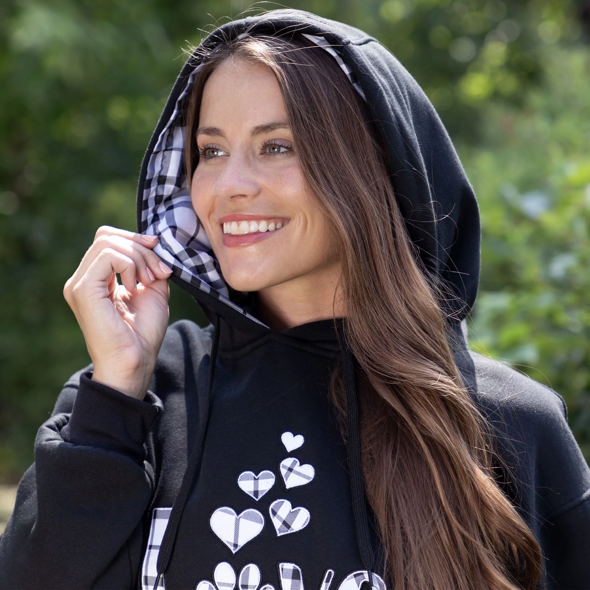 Plaid Love & Paw Hooded Sweatshirt - Image 17