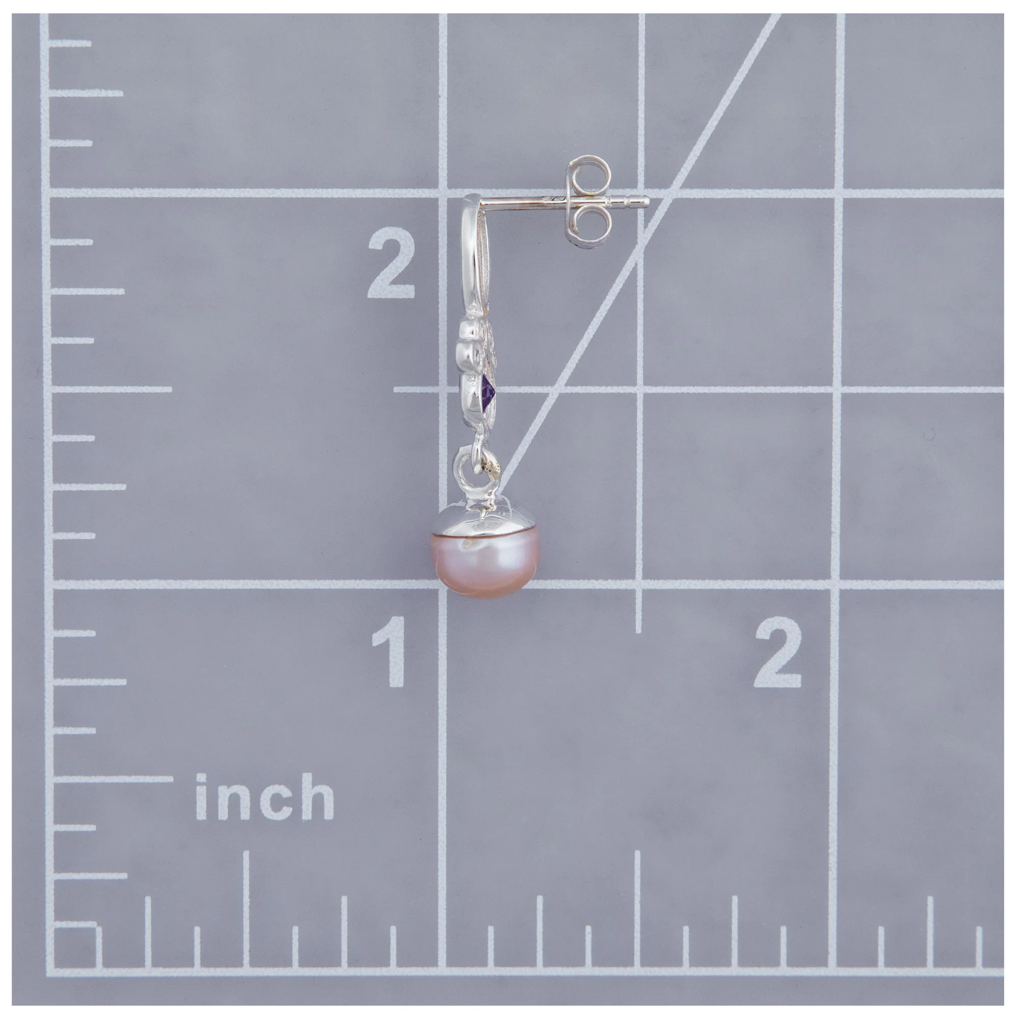 Paw Print Sparkle Sterling & Pearl Earrings - Image 4