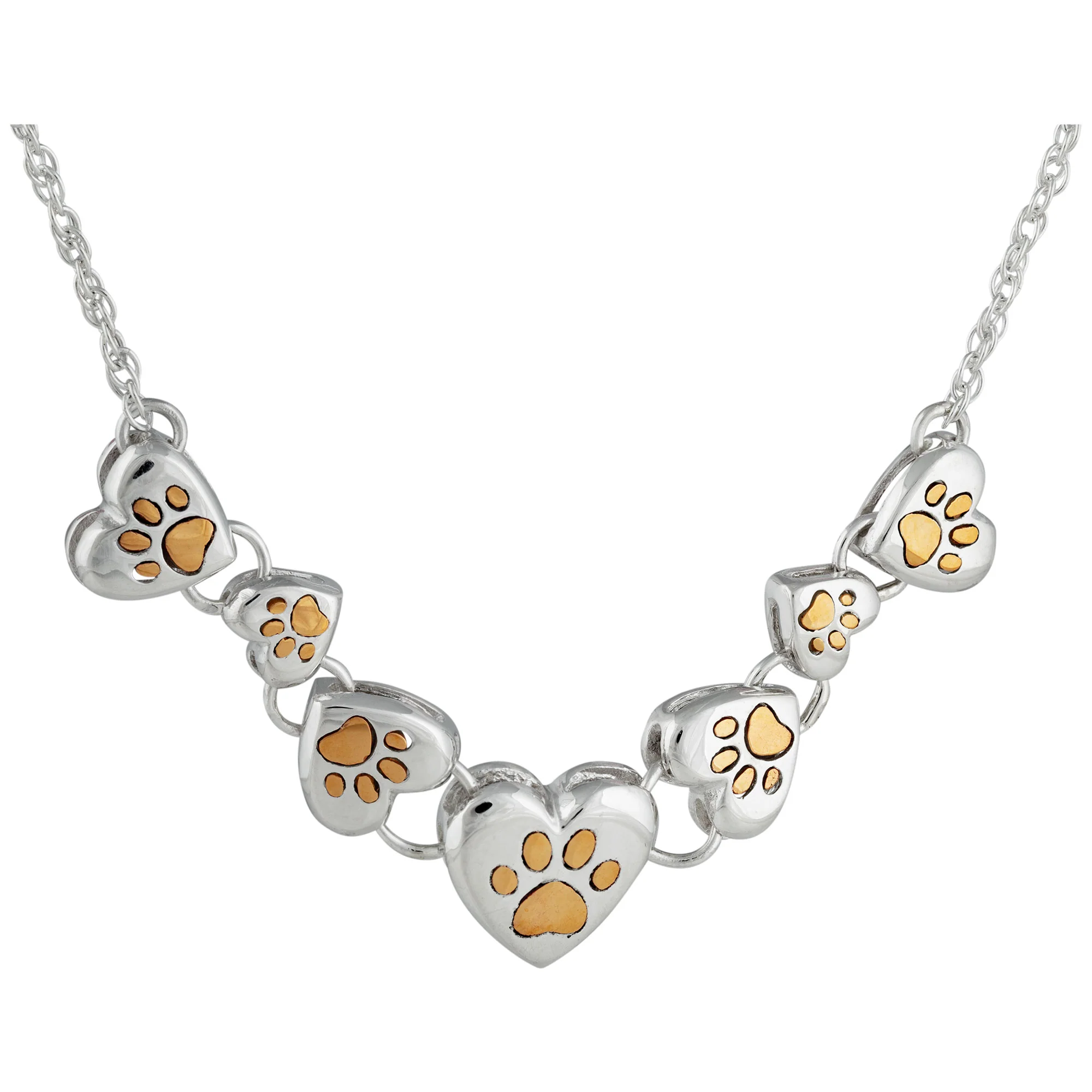 Paws In My Heart Sterling & Brass Necklace - Image 2