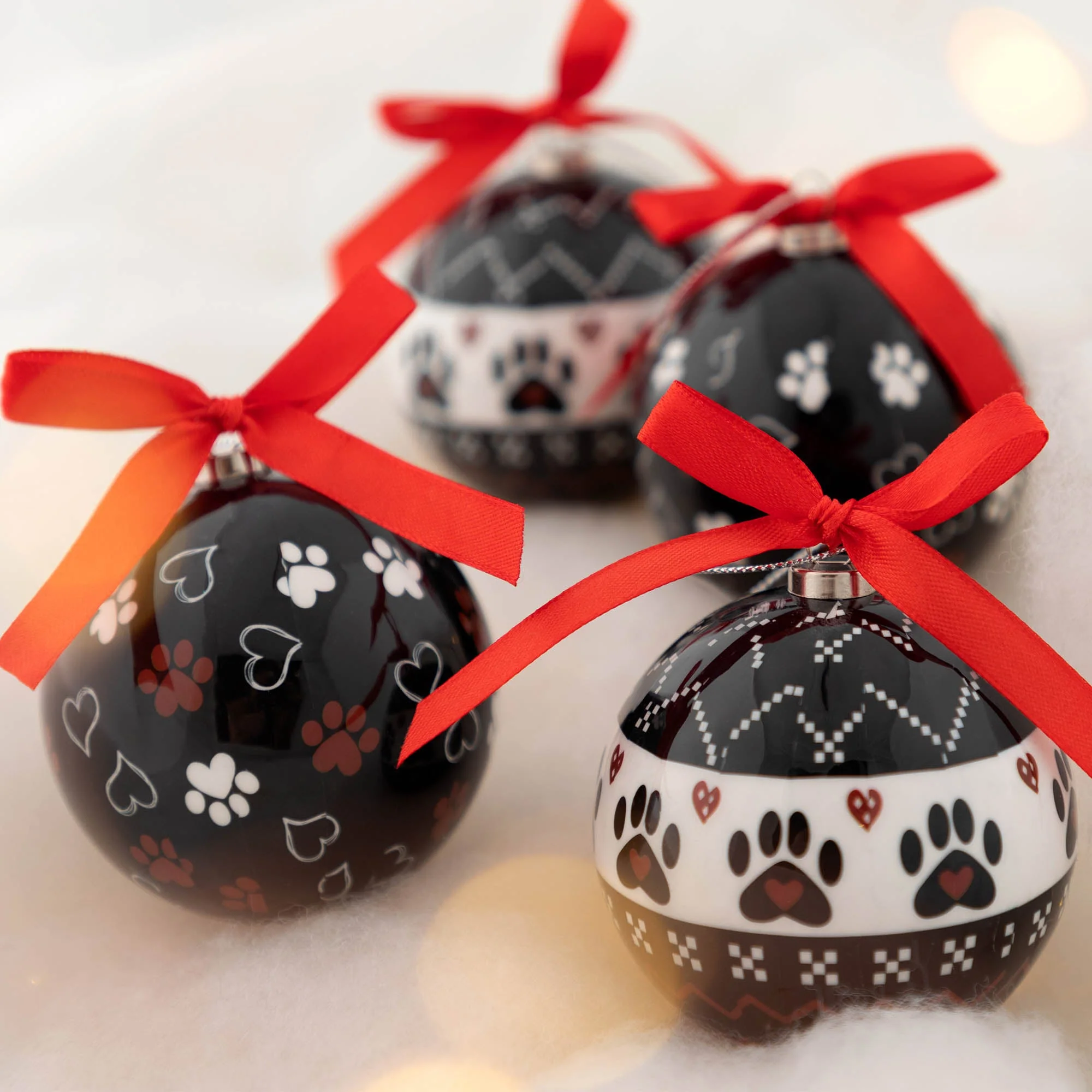 Tis The Season Paws & Hearts Ornament - Set of 4 - Image 4