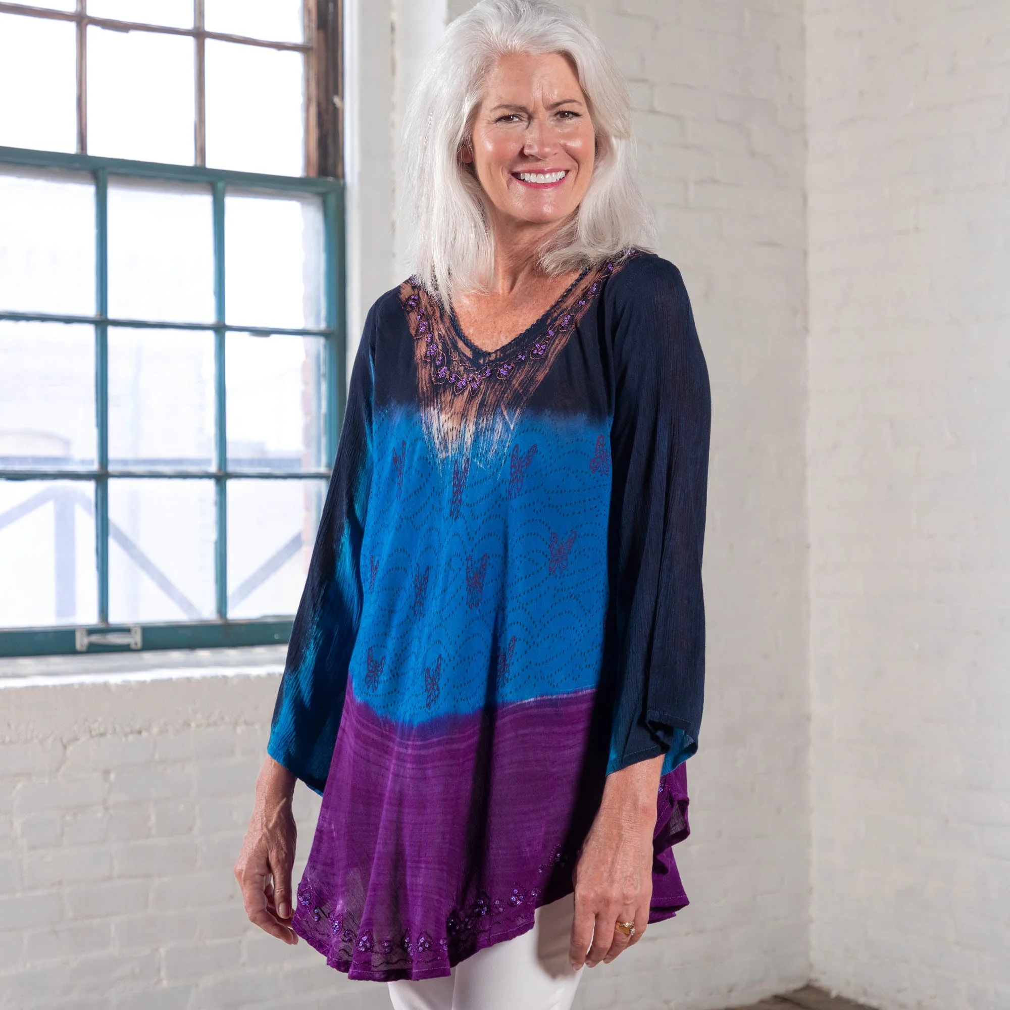 Butterfly Dance Long Sleeve Tunic - Image 9