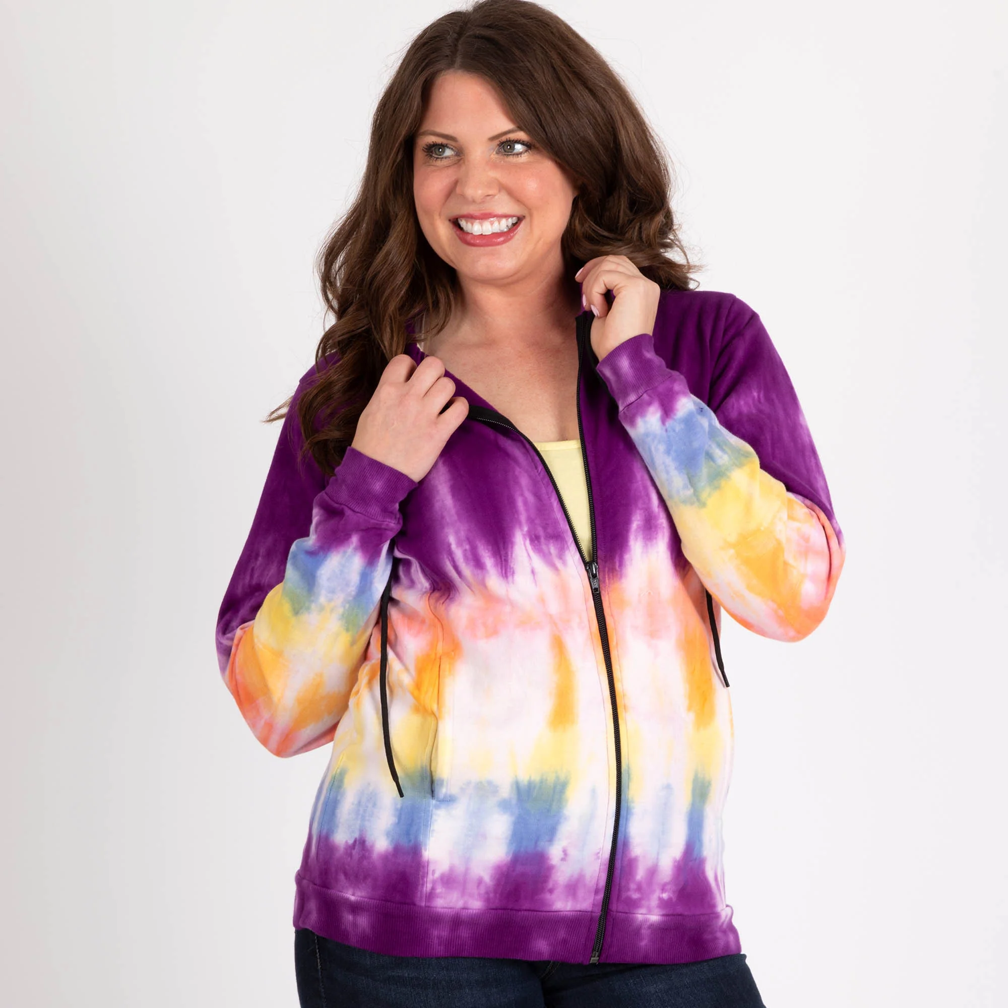 Blurred Rainbow Lightweight Hooded Jacket - Image 6