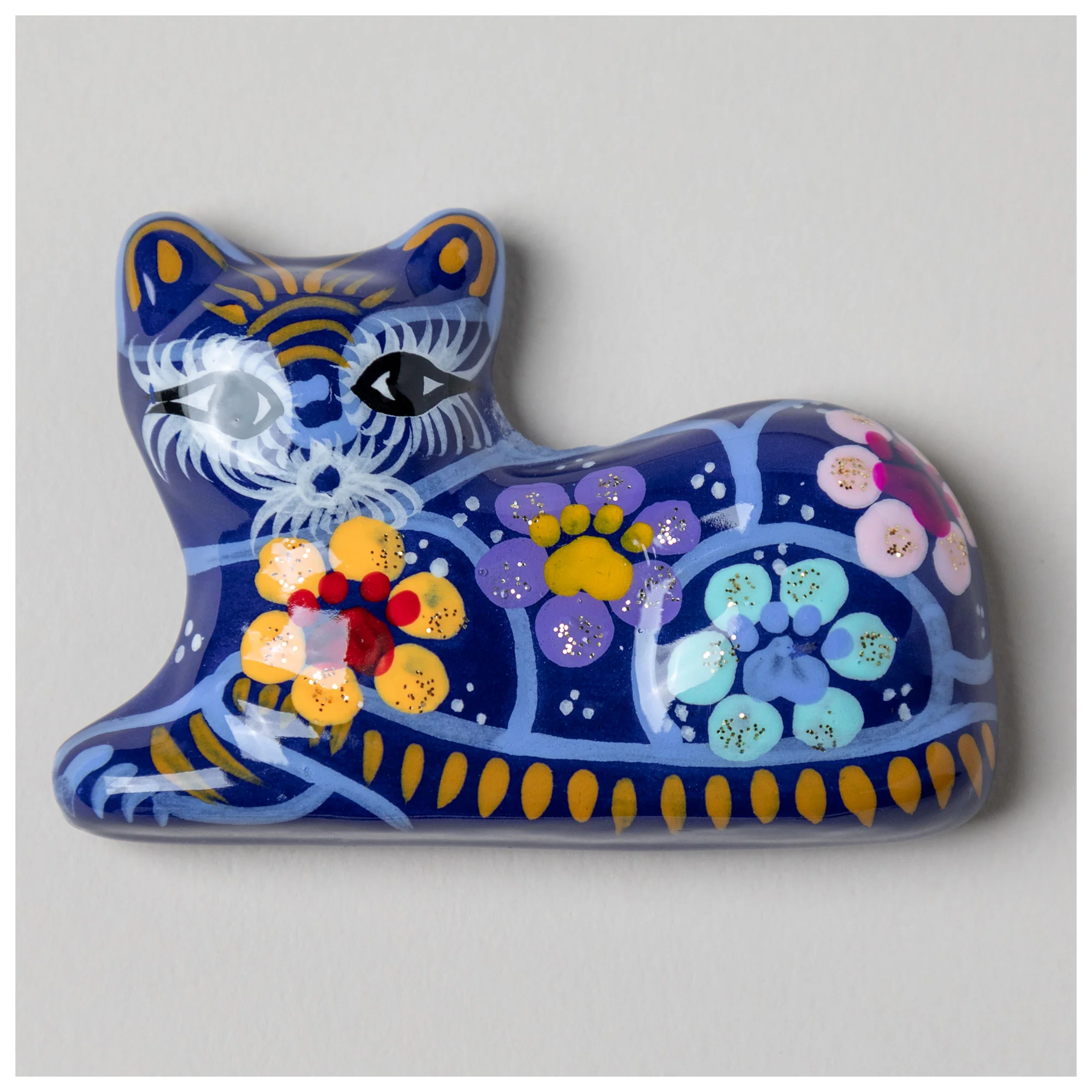 Hand-Painted Ceramic Cat Magnet - Image 4