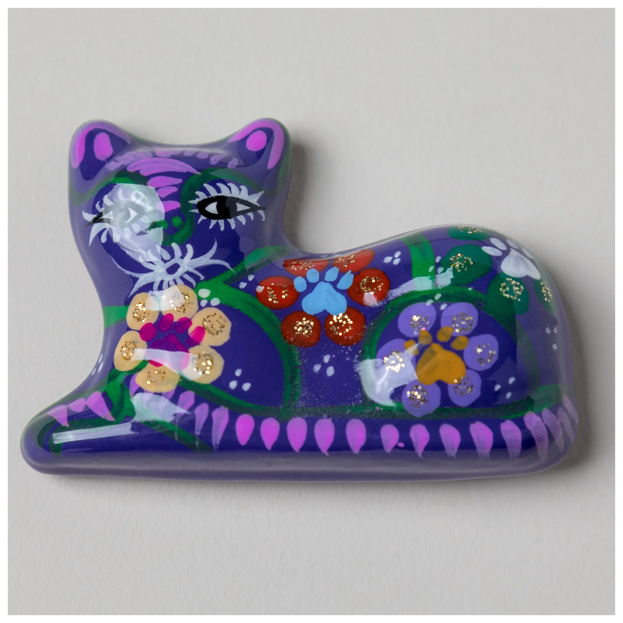 Hand-Painted Ceramic Cat Magnet - Image 5