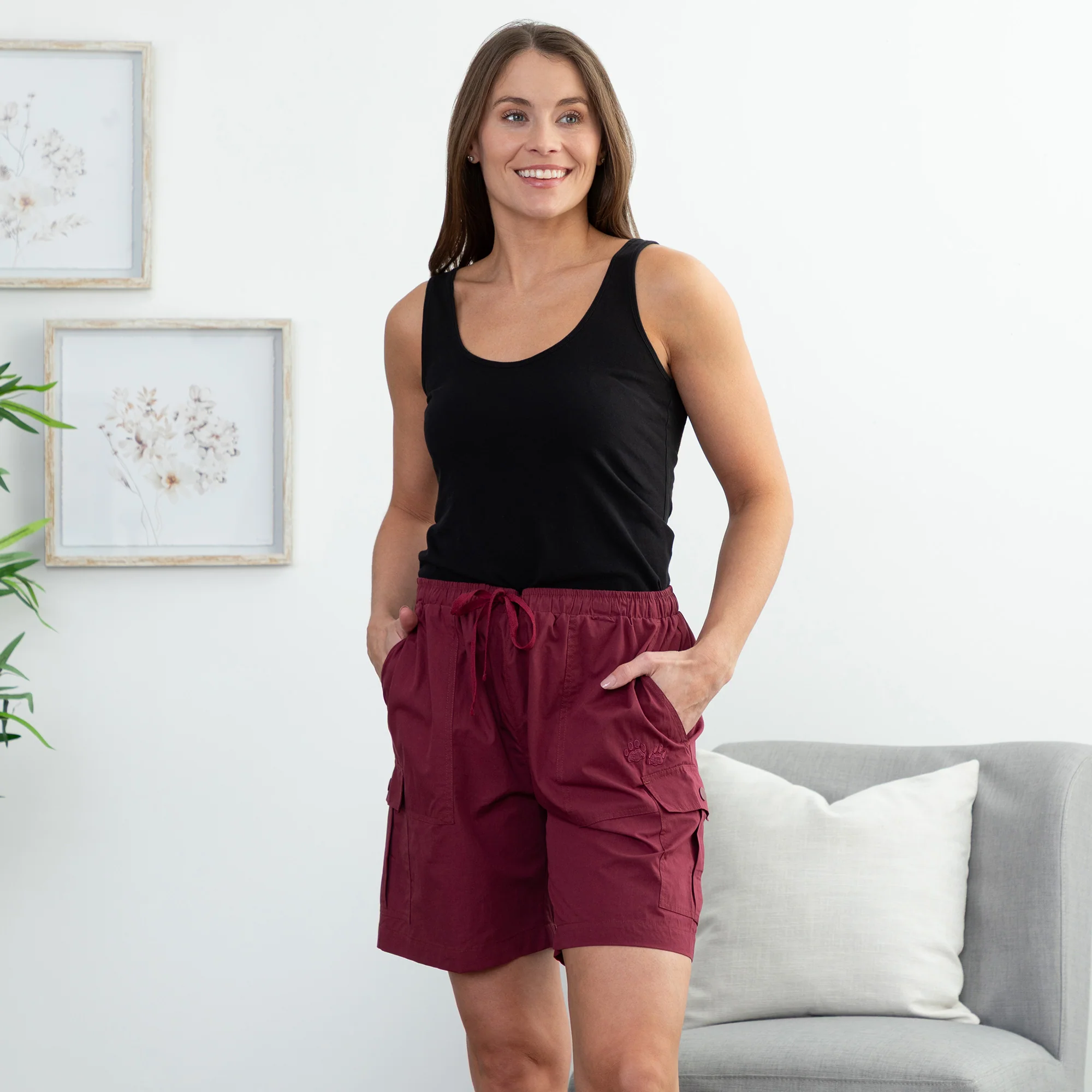 Paw Print Cargo Canvas Shorts - Image 16