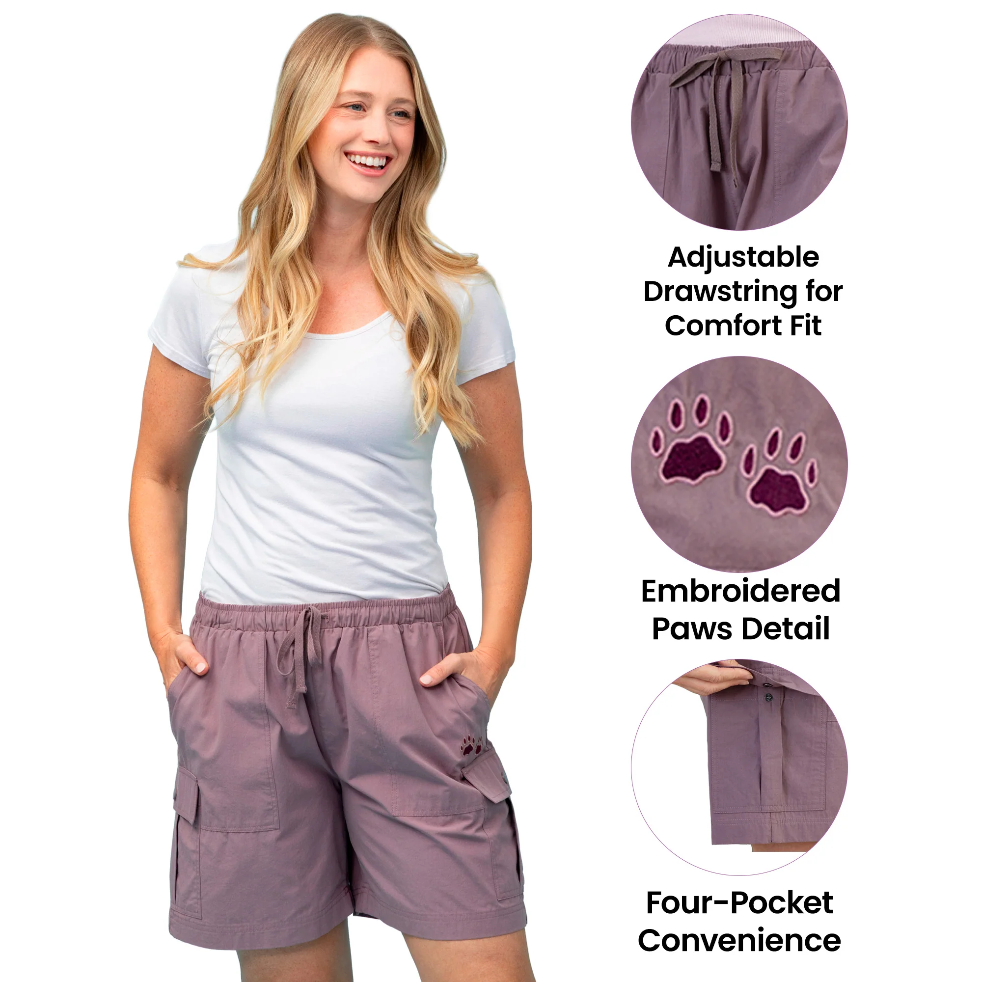 Paw Print Cargo Canvas Shorts - Image 24