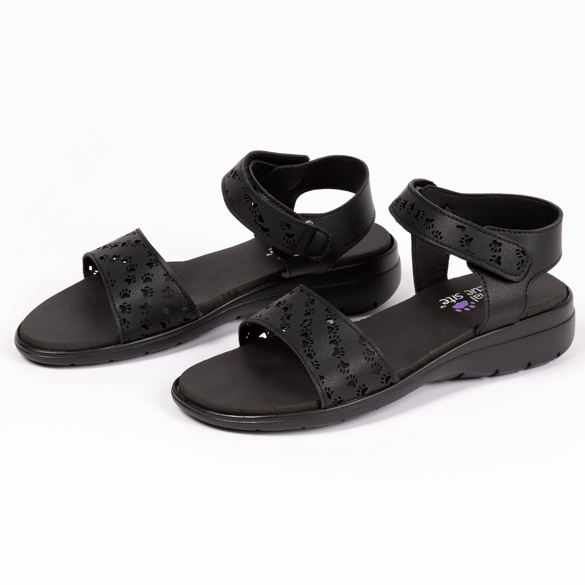 Paw Print Faux Leather Strap Sandals - Image 10