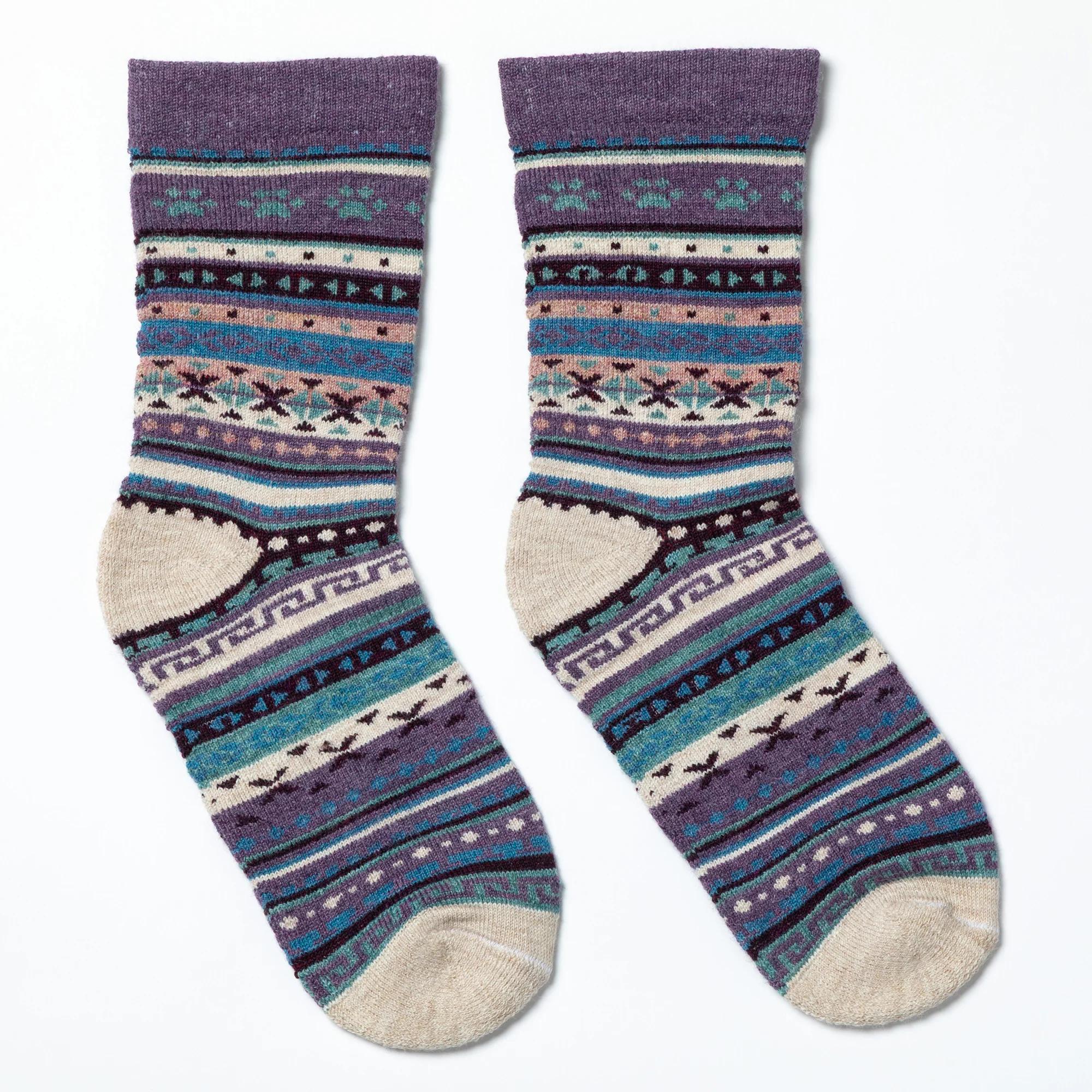 Paw Print Alpaca Crew Socks - Image 14