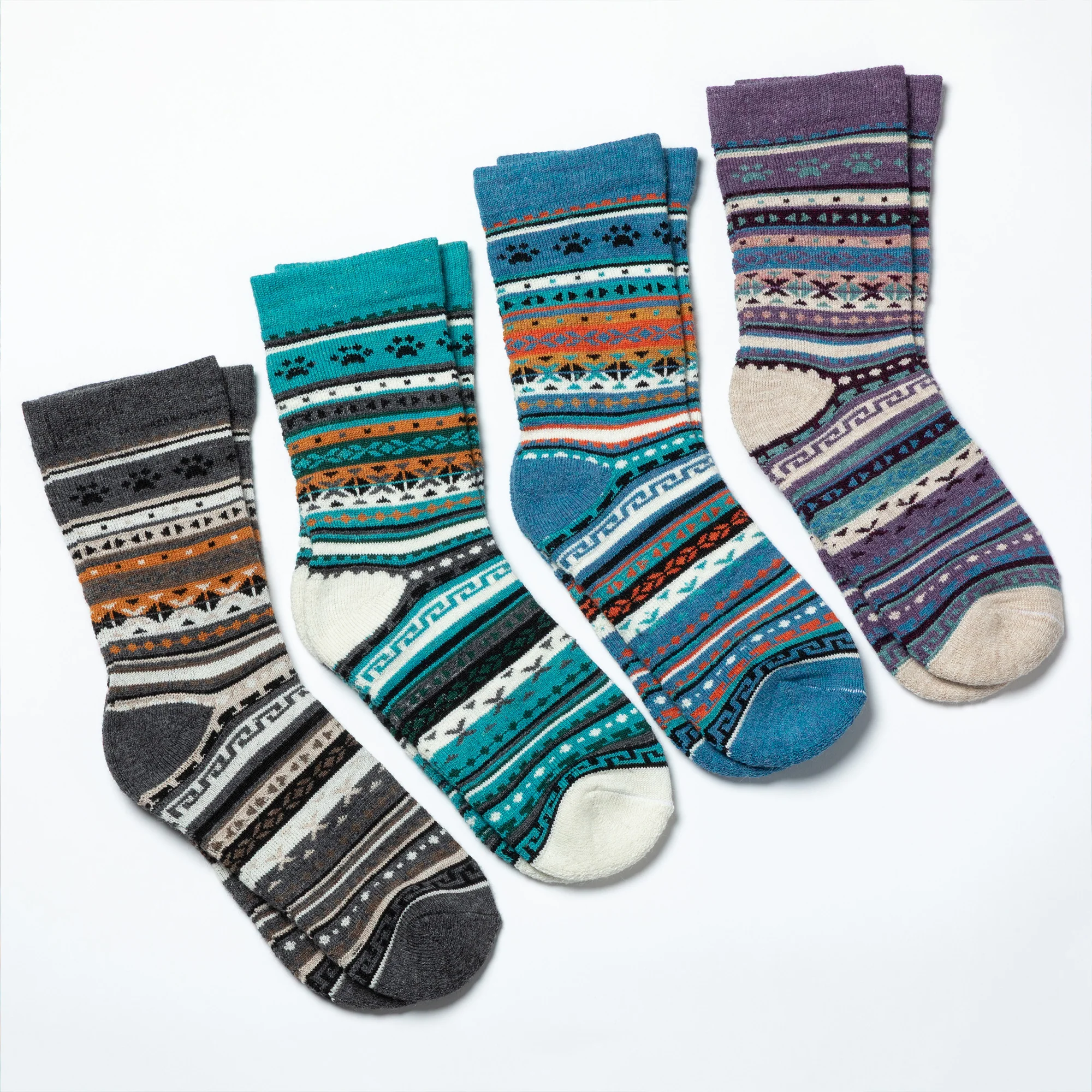 Paw Print Alpaca Crew Socks - Image 2