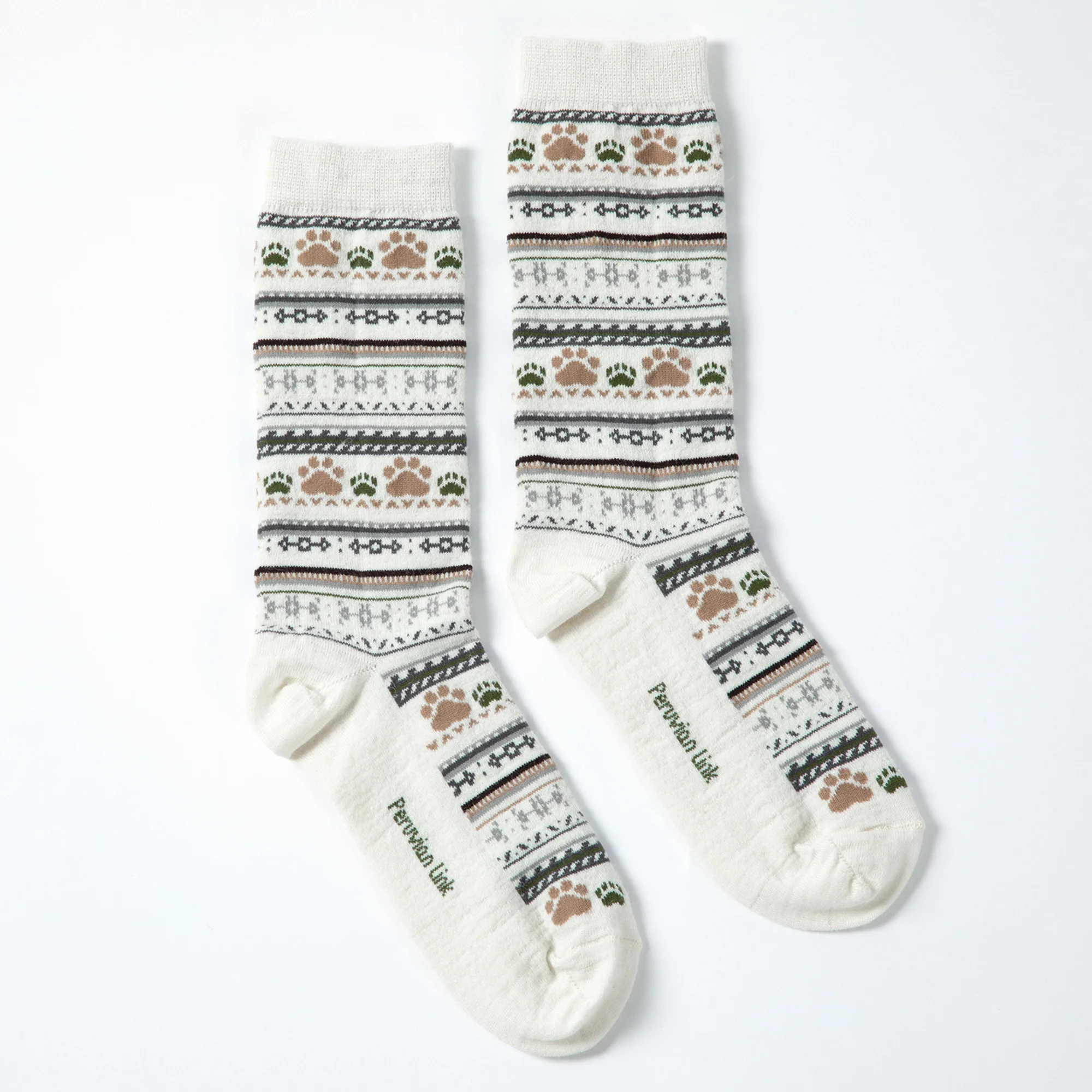 Paw Print Alpaca Crew Socks - Image 27