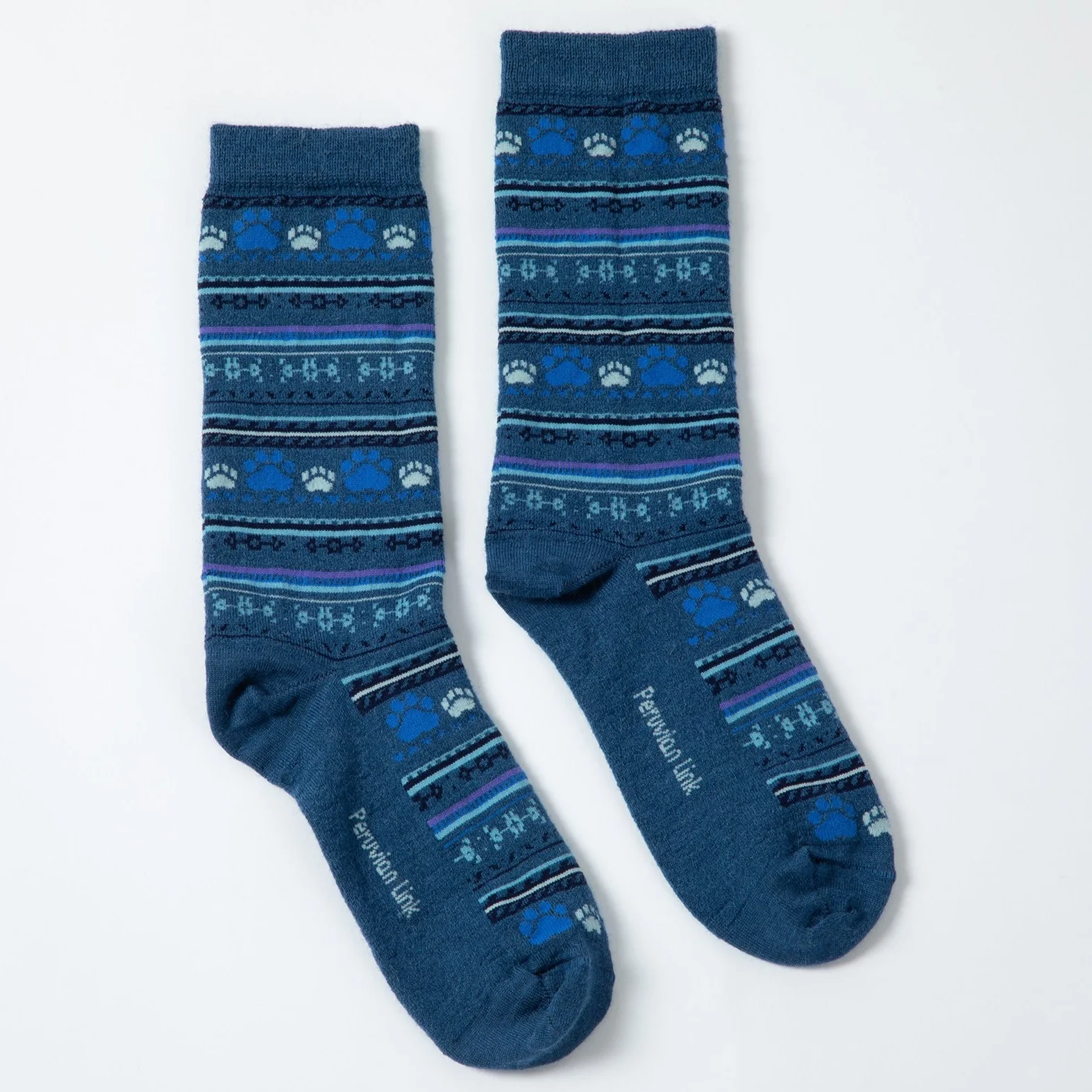 Paw Print Alpaca Crew Socks - Image 30