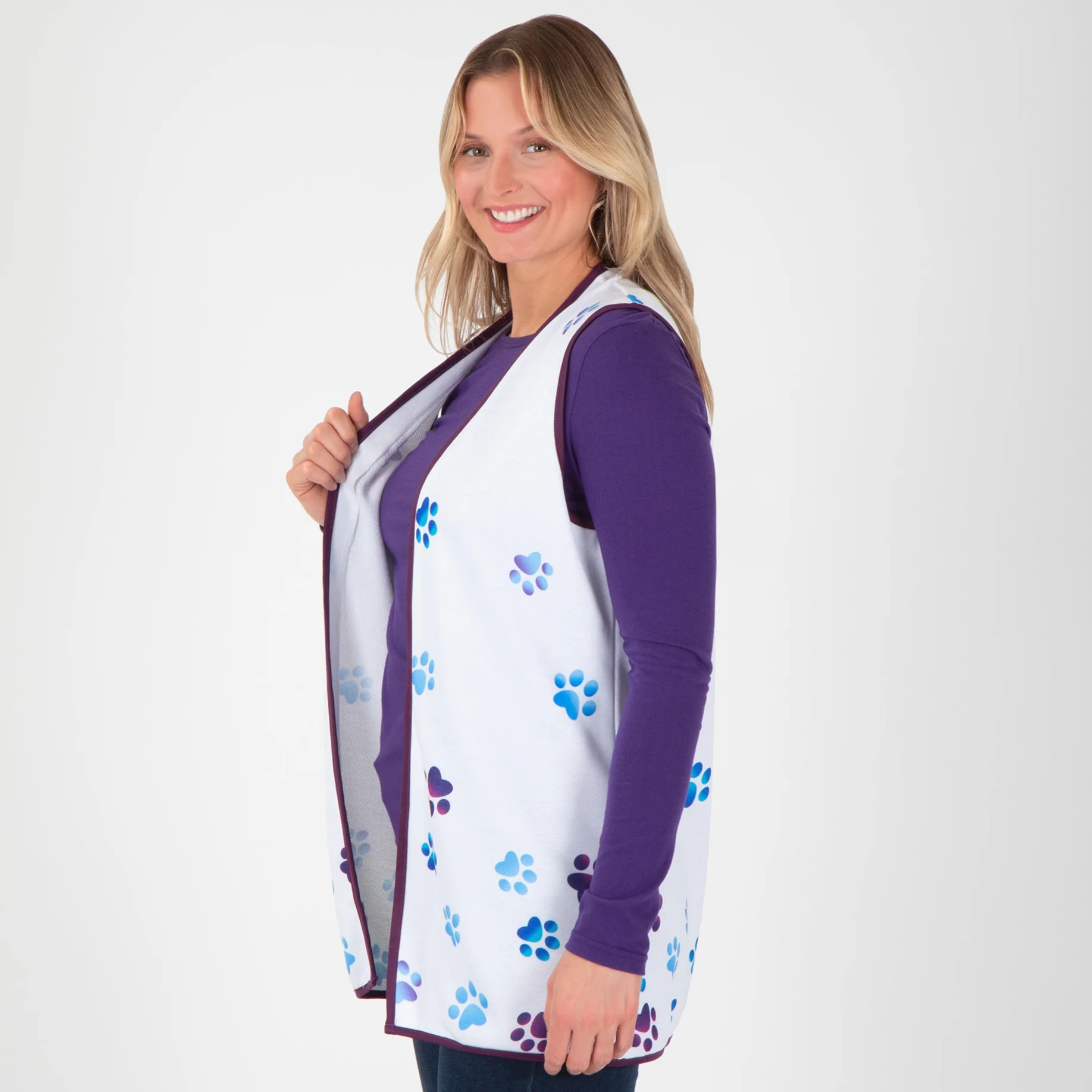 Paw Print Thick Knit Vest - Image 15