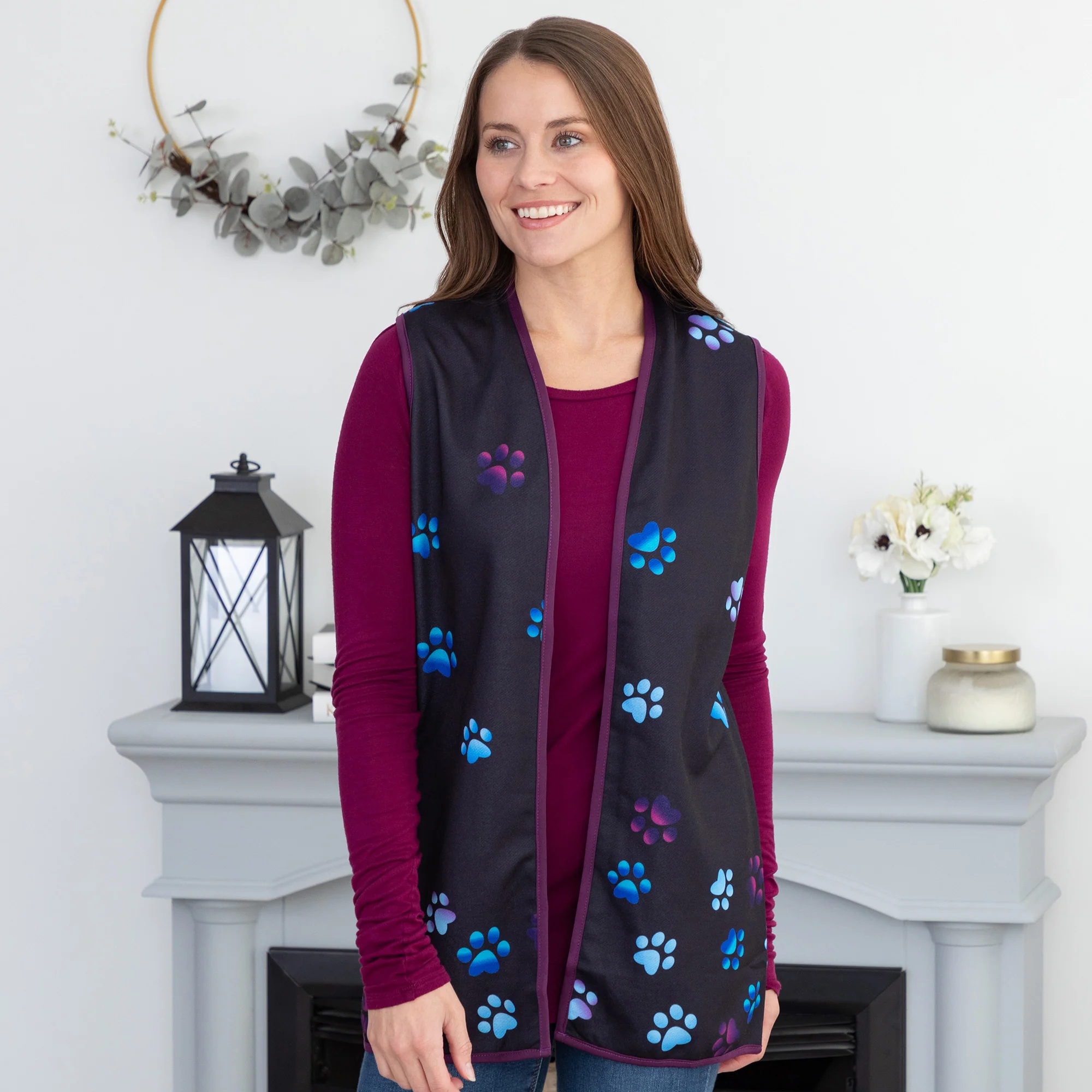 Paw Print Thick Knit Vest - Image 4