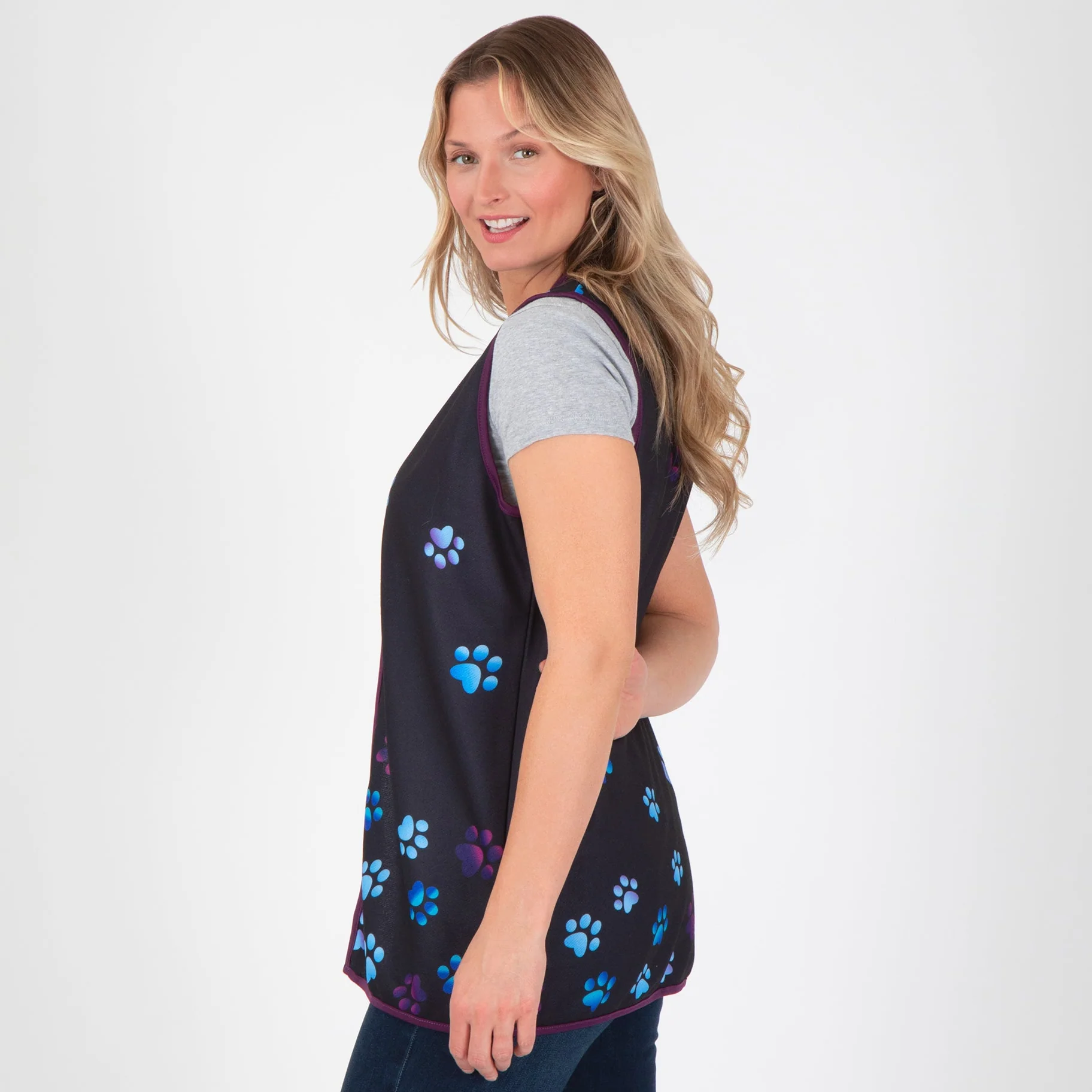 Paw Print Thick Knit Vest - Image 7
