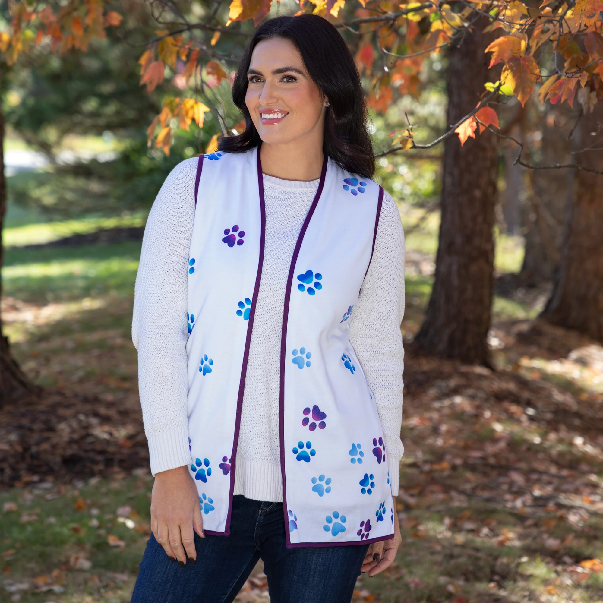 Paw Print Thick Knit Vest - Image 9