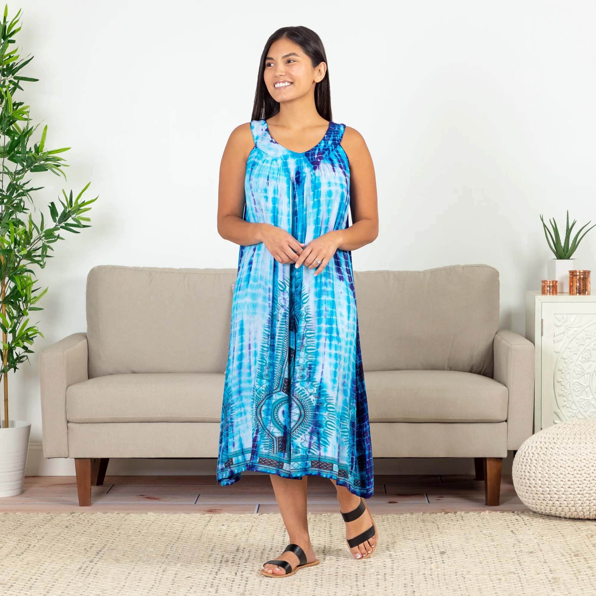 Tie-Dye Midi Tank Dress | Fair Trade - Image 2