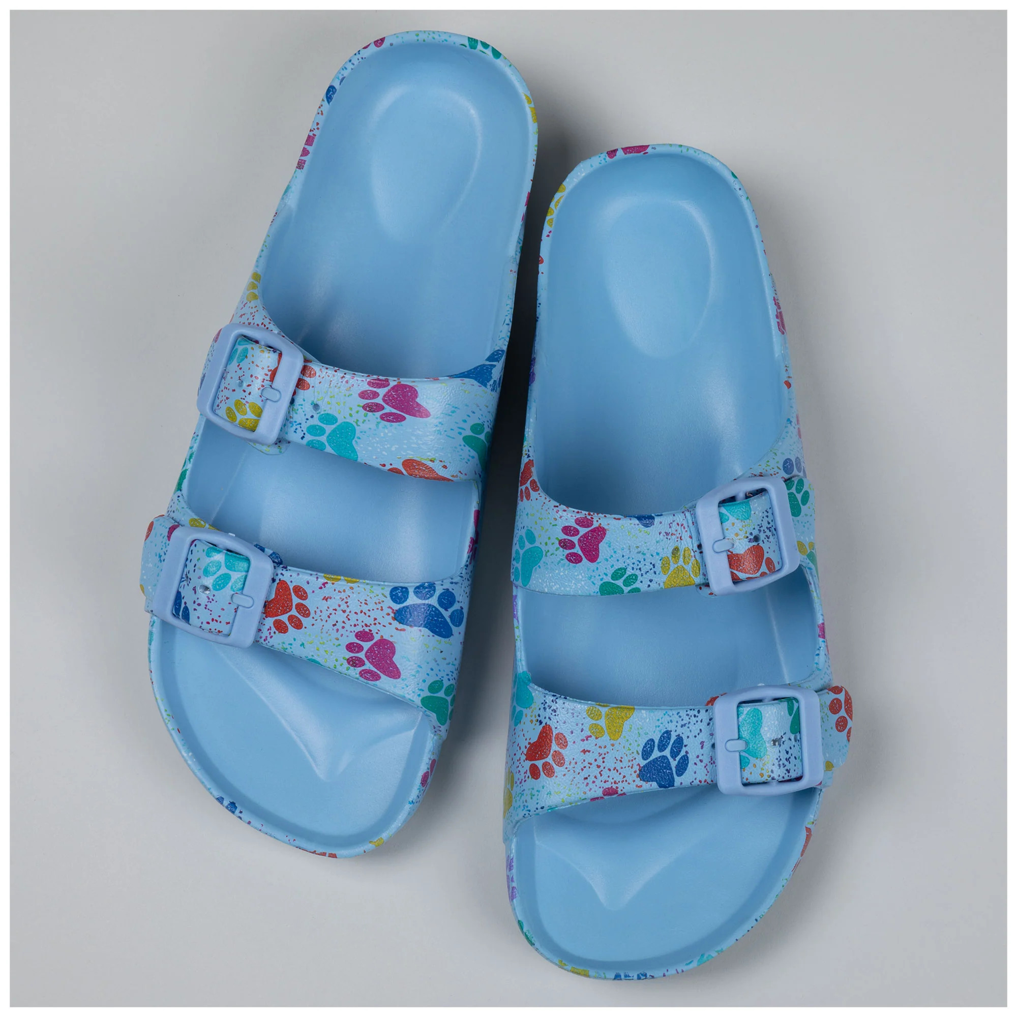 Paw Print Double Buckle Slide Sandals - Image 5