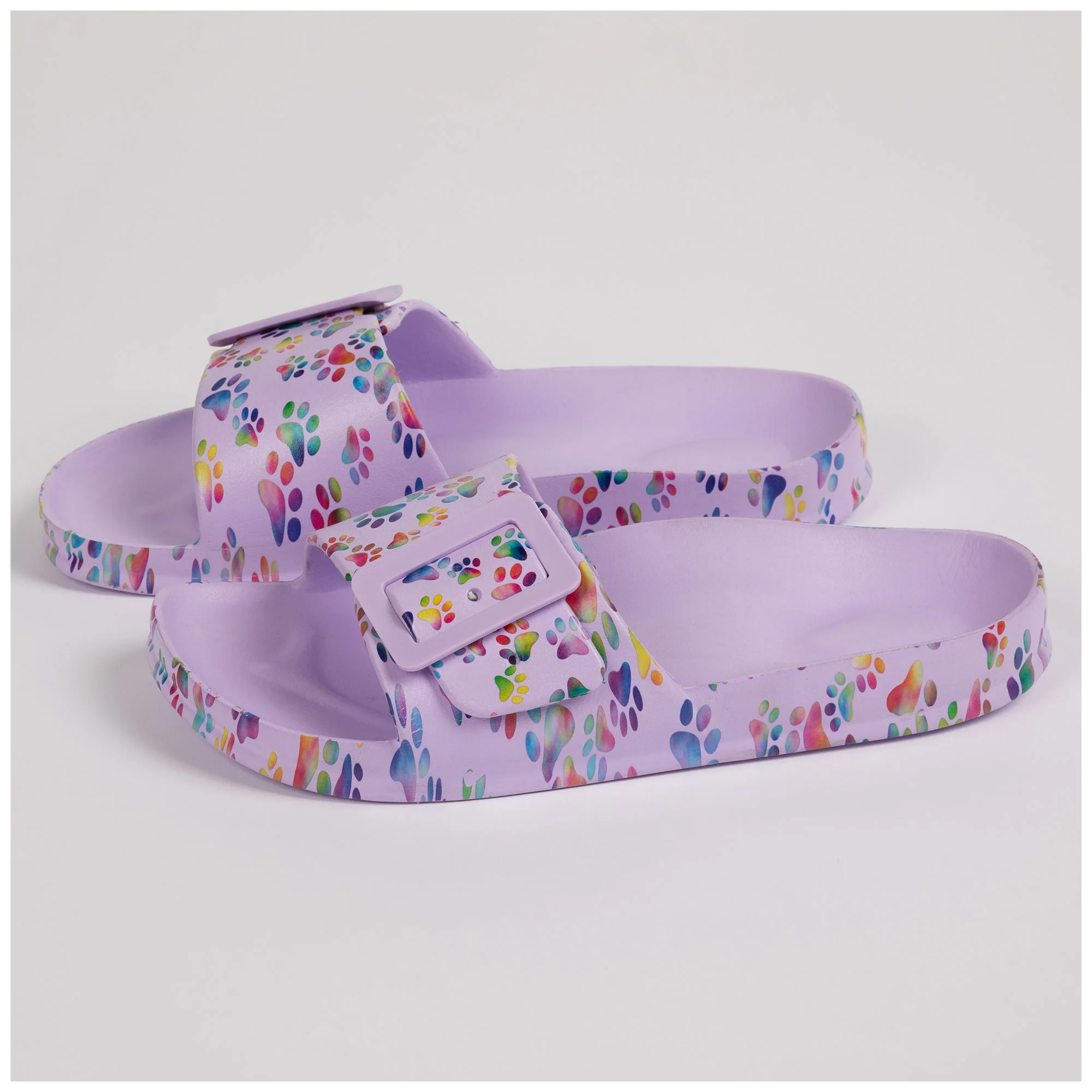 Paw Print Single Buckle Slide Sandals - Image 15