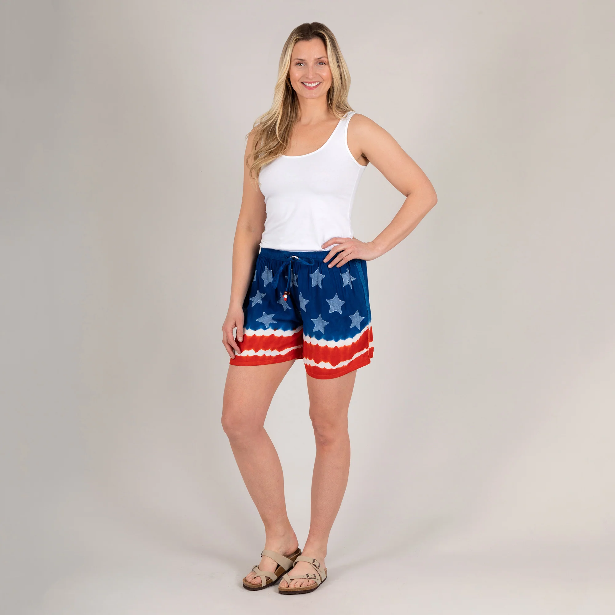 Stars & Stripes Hand Dyed Drawstring Shorts - Image 6