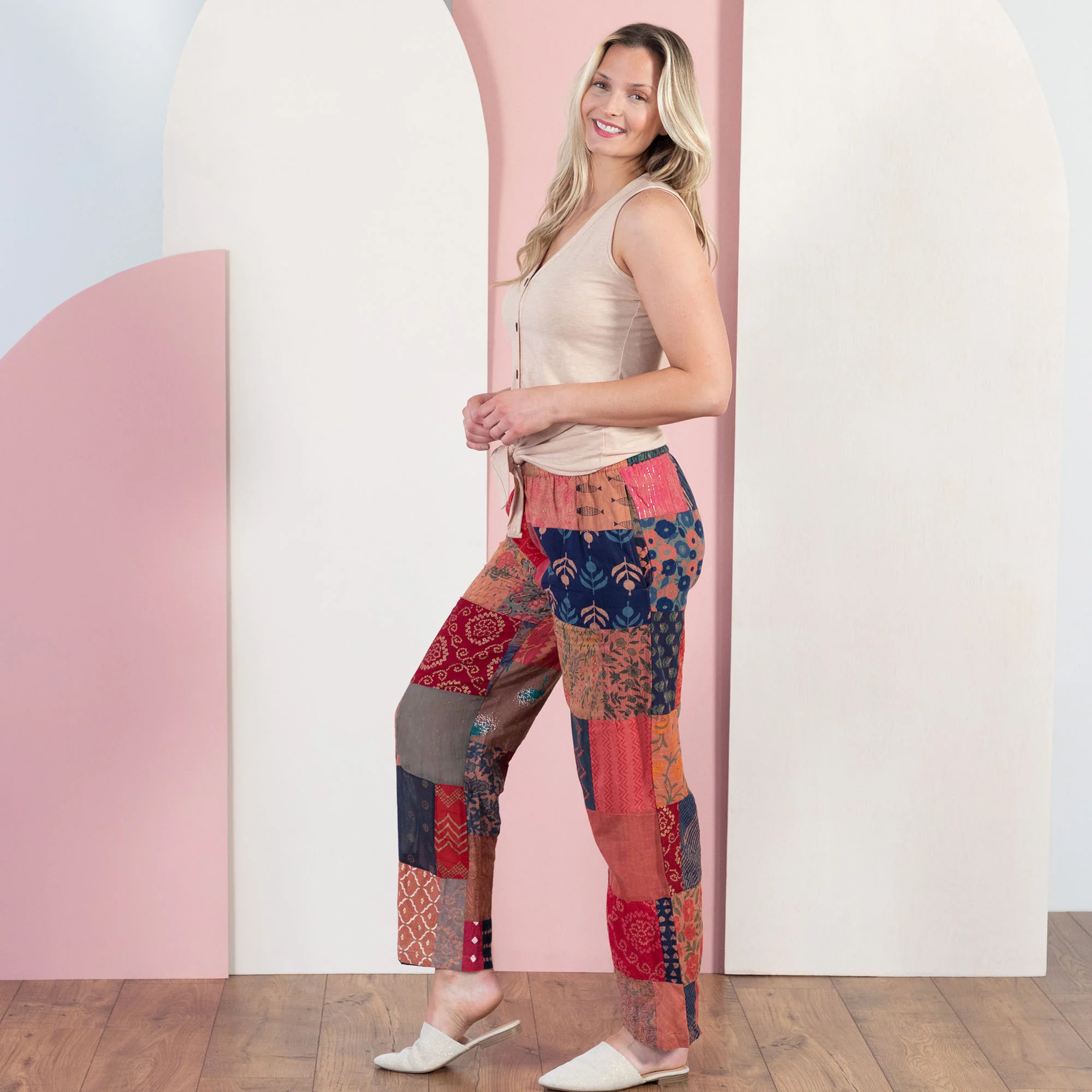 Wide-Leg Patchwork Pants - Image 5