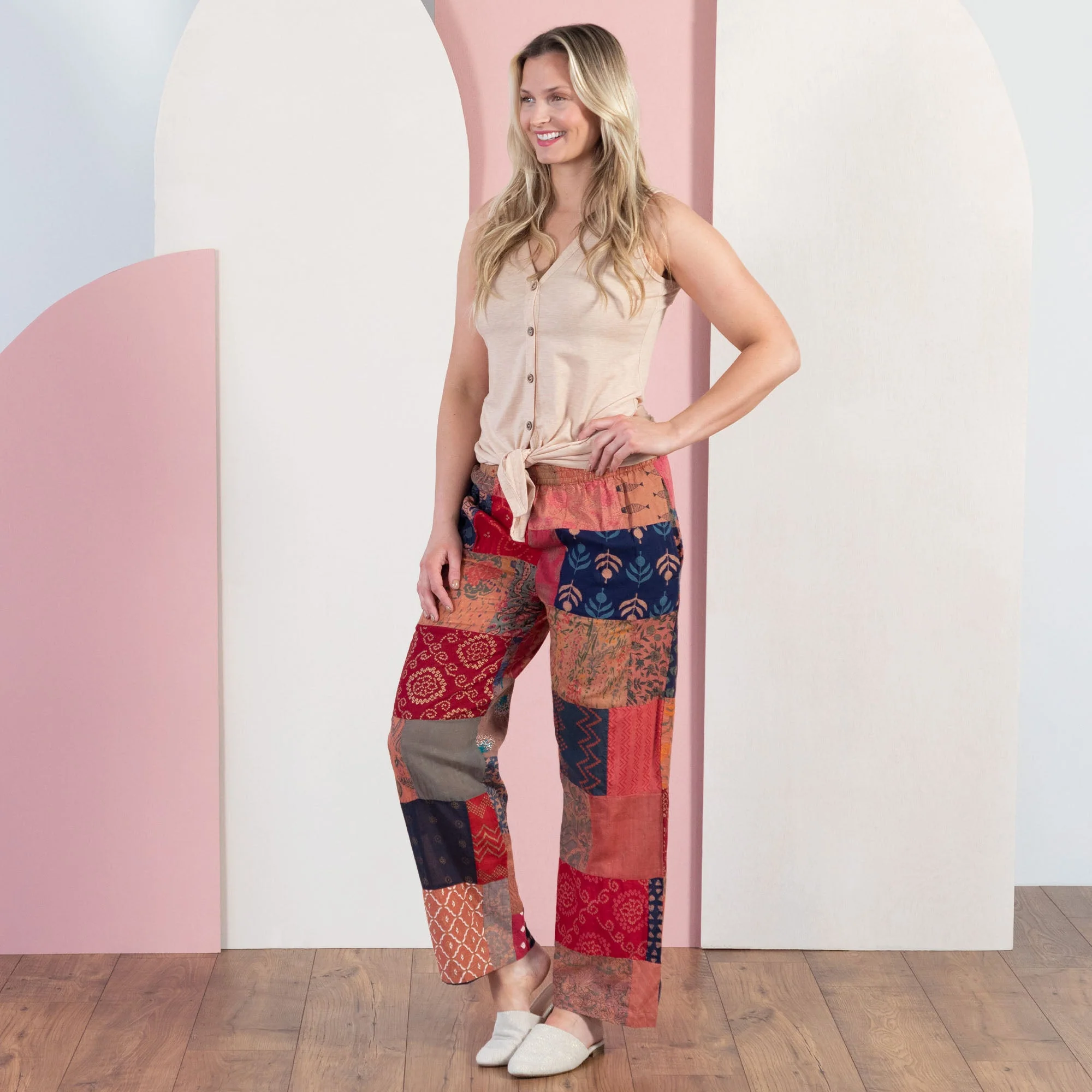 Wide-Leg Patchwork Pants - Image 6