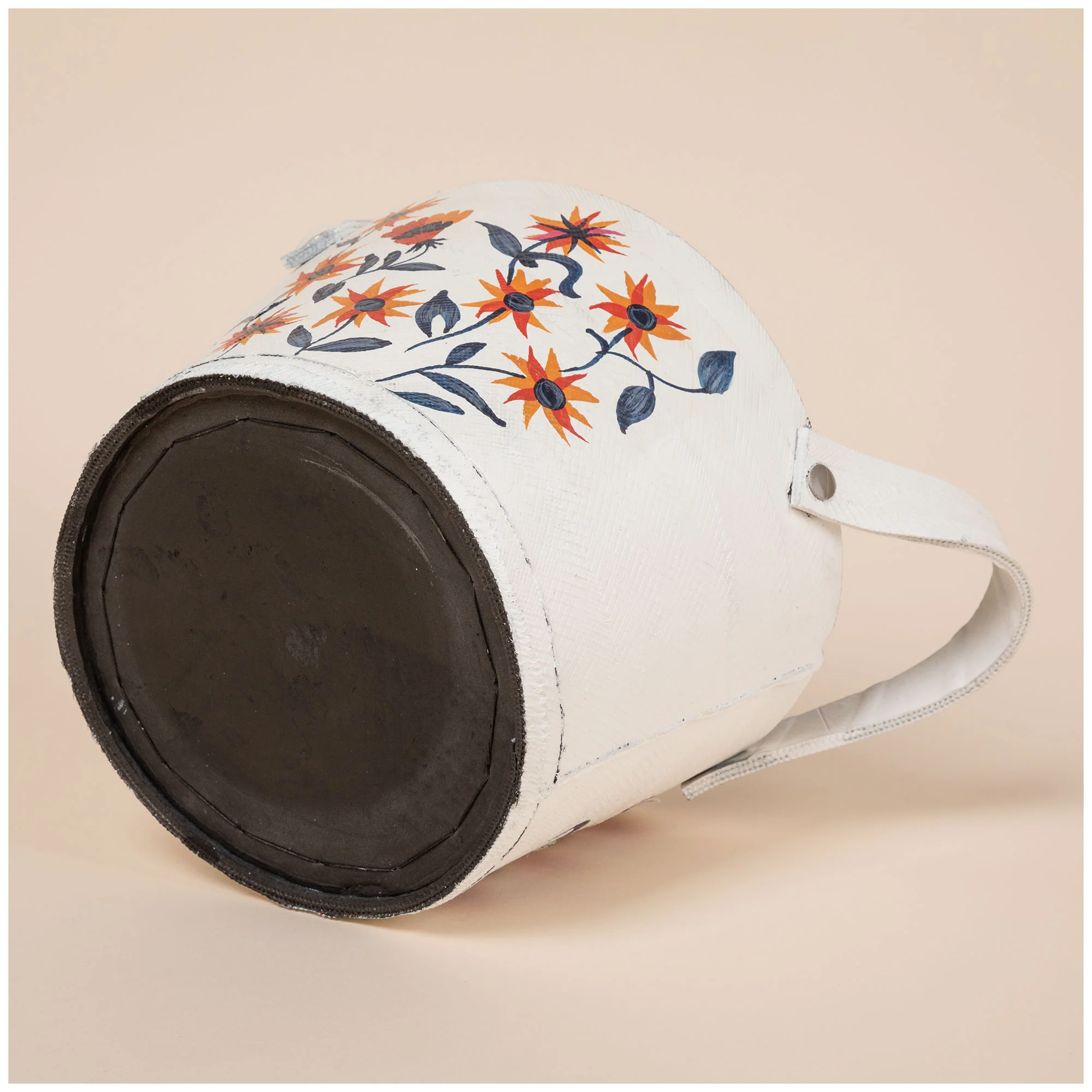 Hand Painted Folklore Recycled Rubber Planter - Image 4