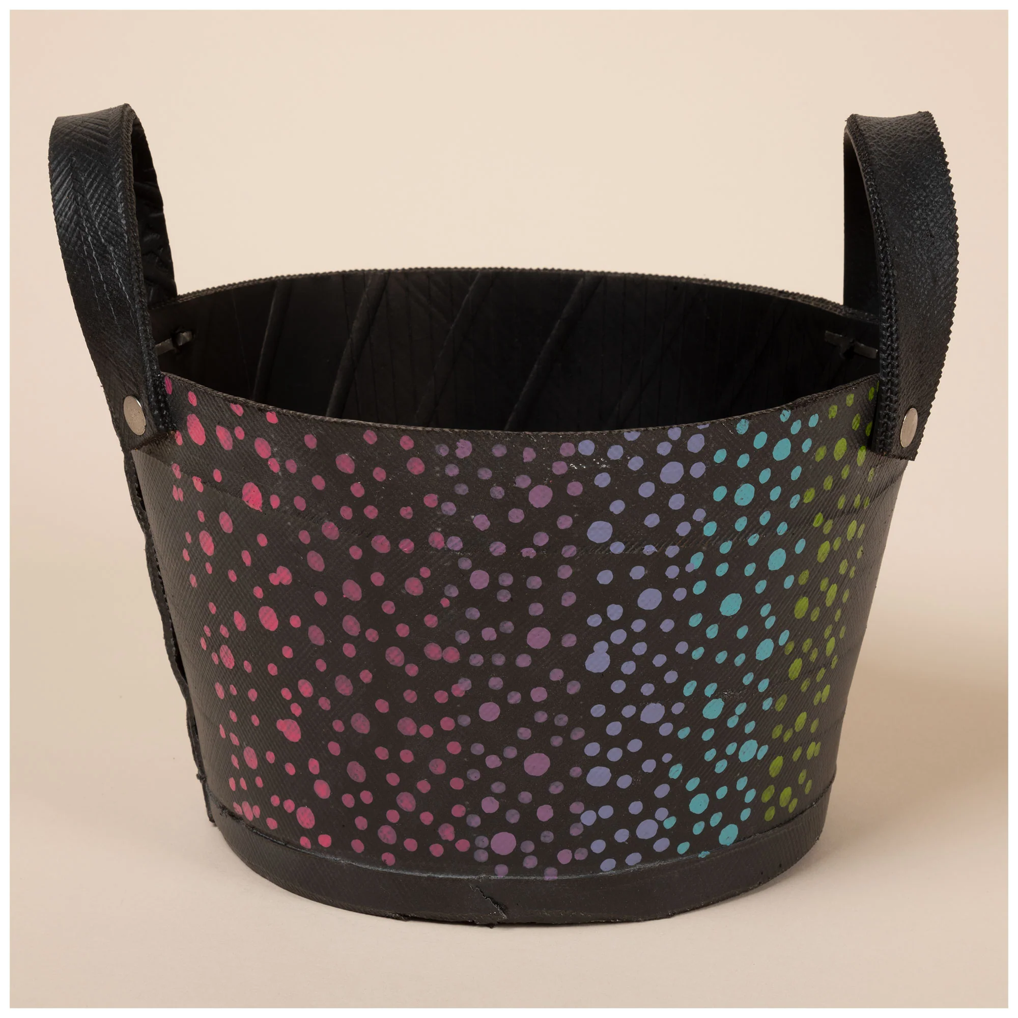 Hand Painted Folklore Recycled Rubber Planter - Image 6