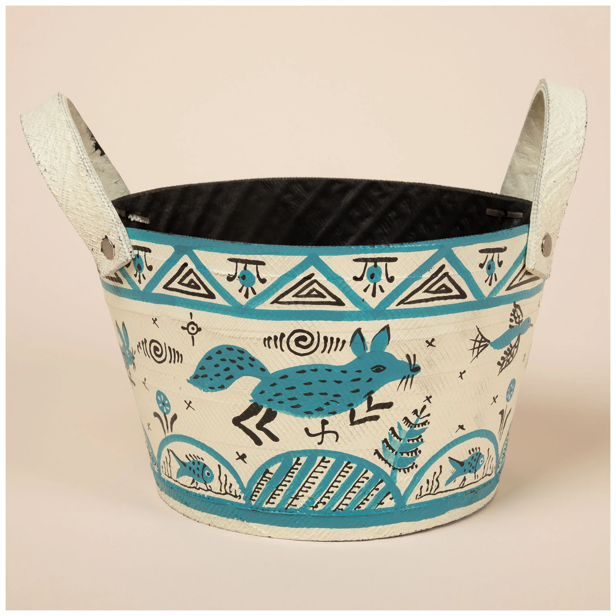 Hand Painted Folklore Recycled Rubber Planter - Image 8