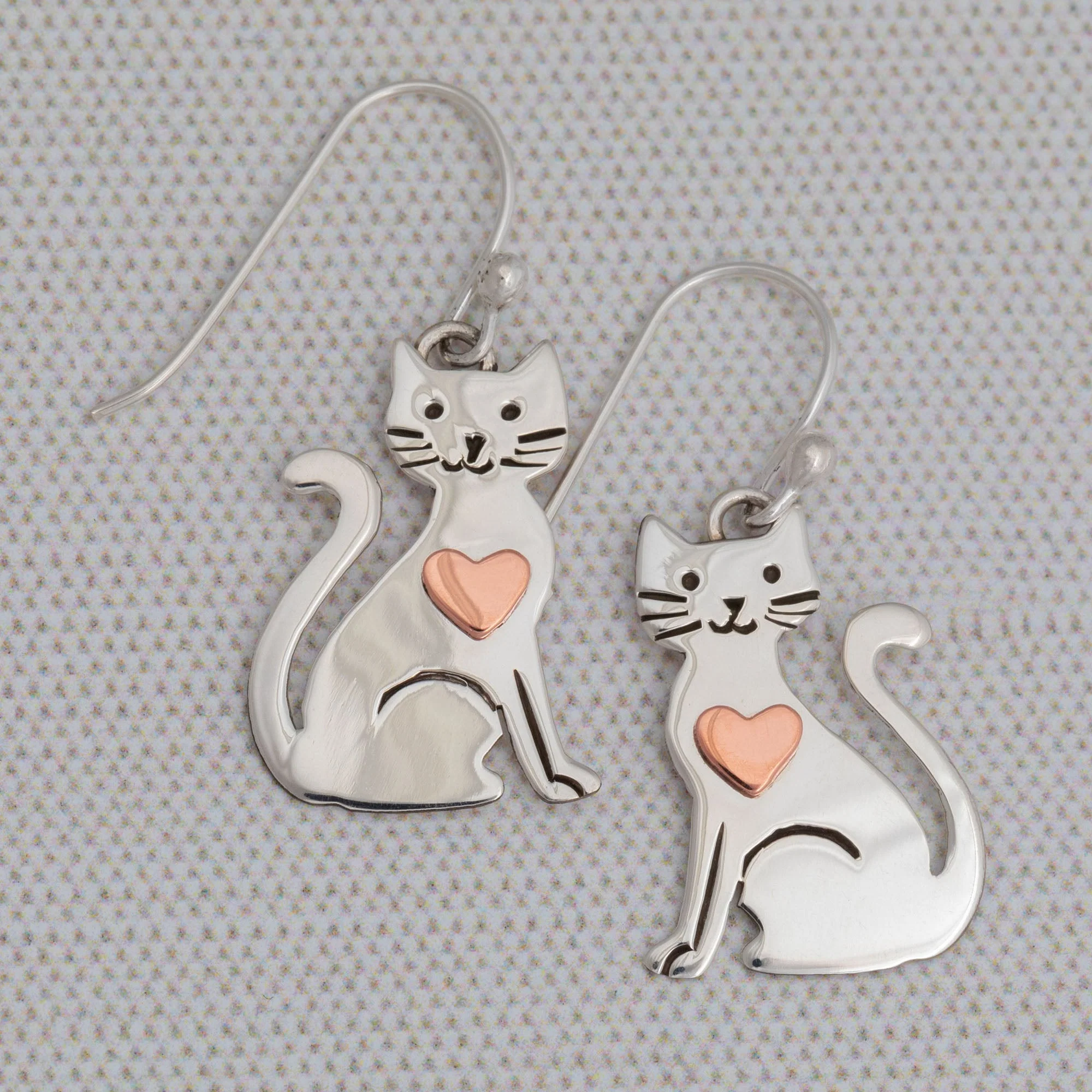 In My Heart Sterling Cat Earrings - Image 3