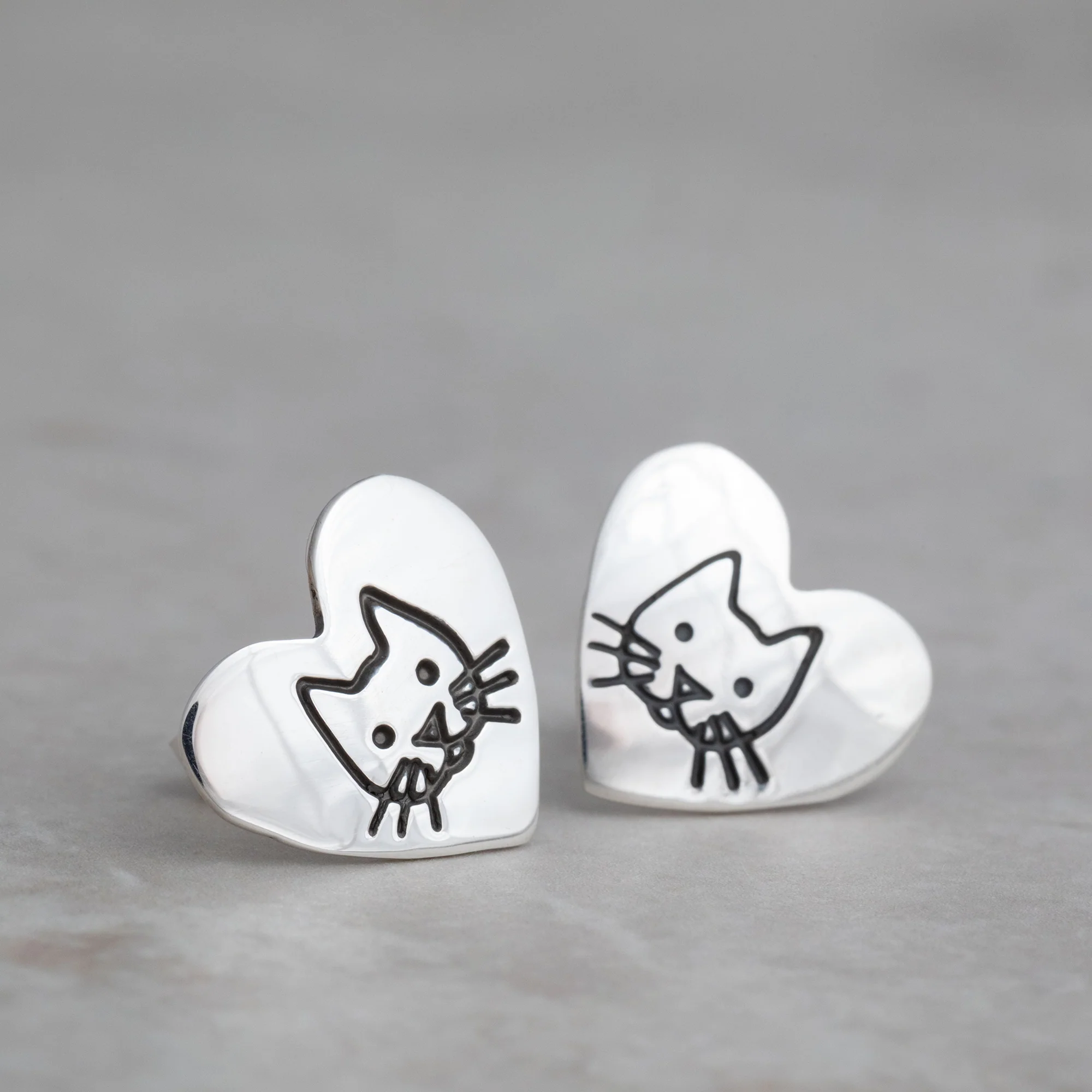 You Have My Heart Sterling Post Earrings - Image 5