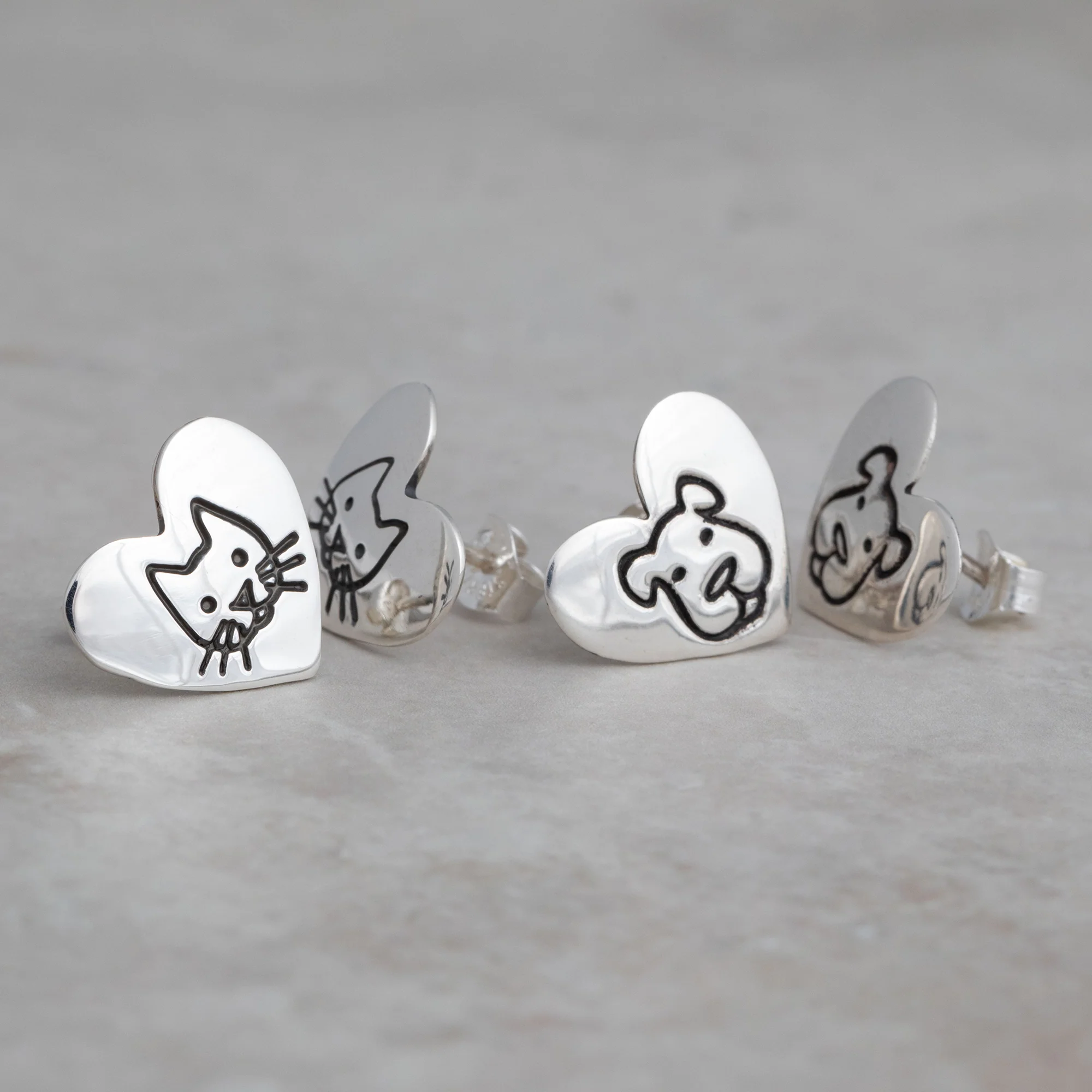 You Have My Heart Sterling Post Earrings - Image 7