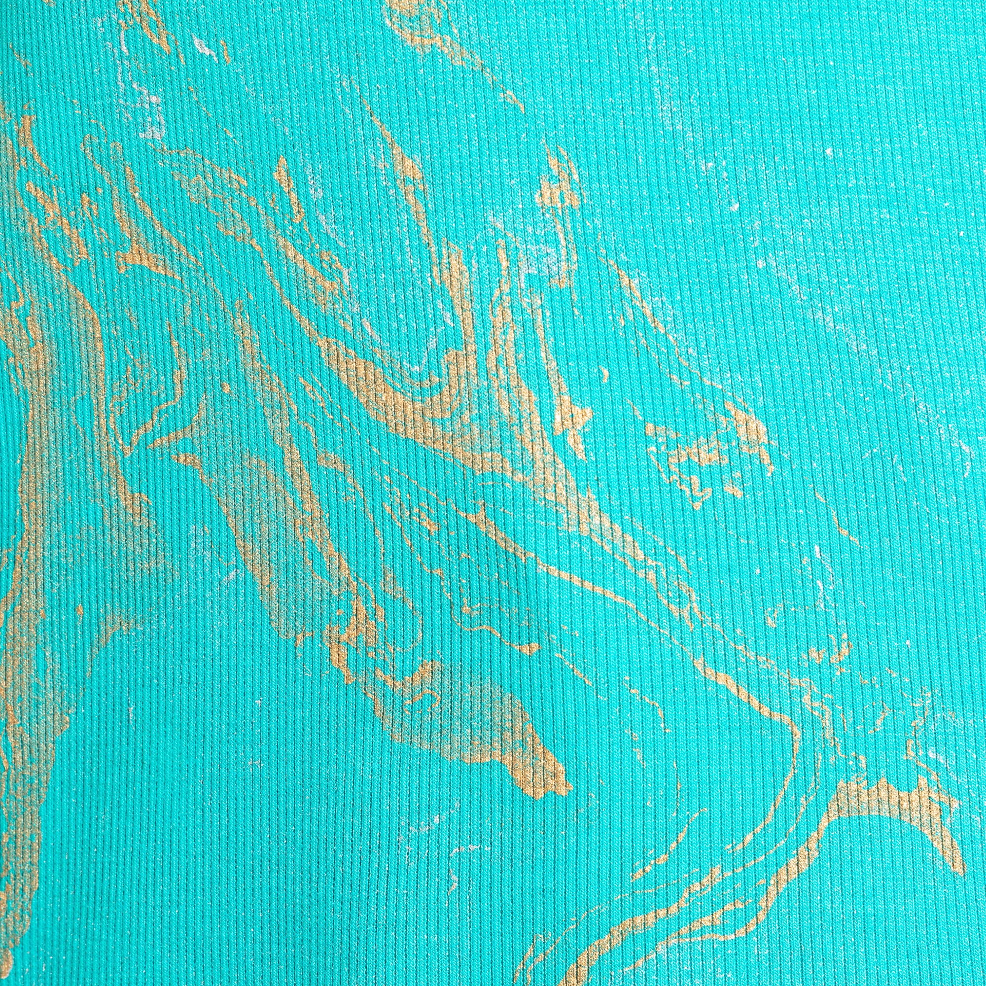 Swirling Sea Short Sleeve Ribbed Crew Neck Tee - Image 7