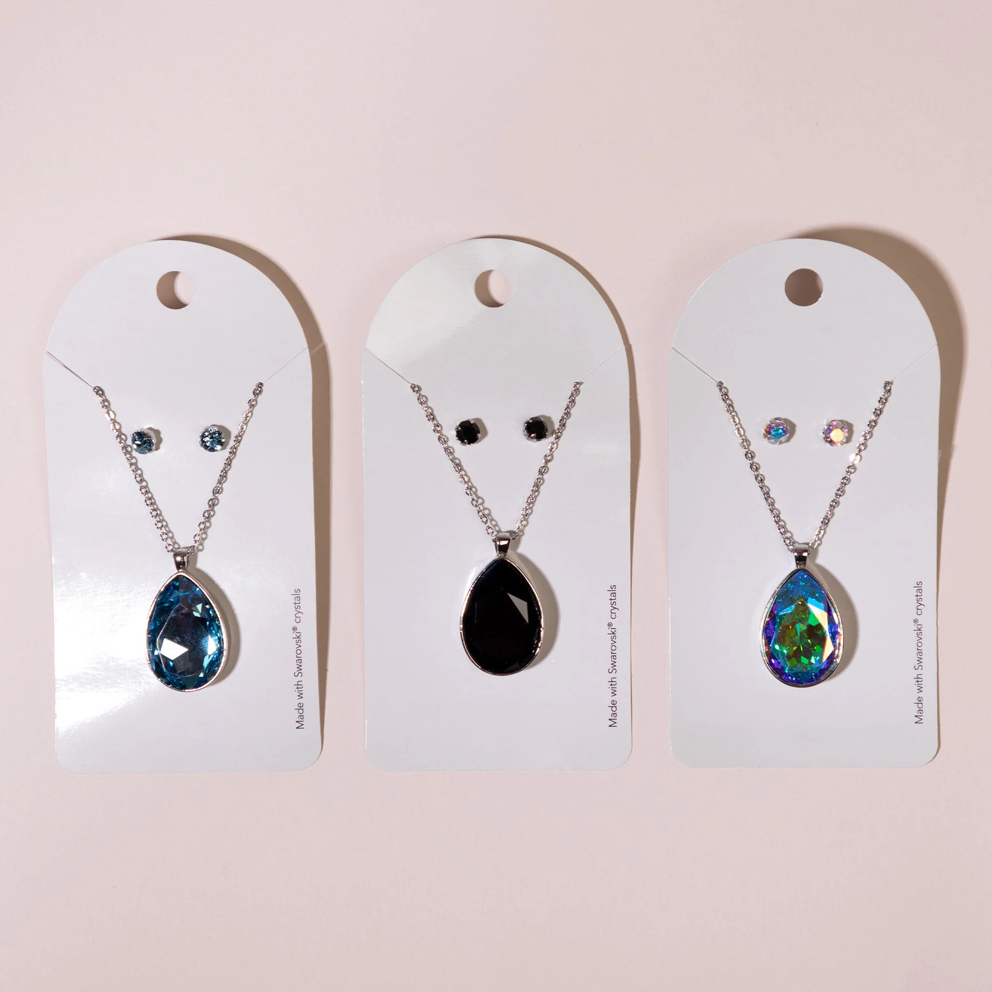 Swarovski Tear Drop Necklace & Post Earrings - Image 2