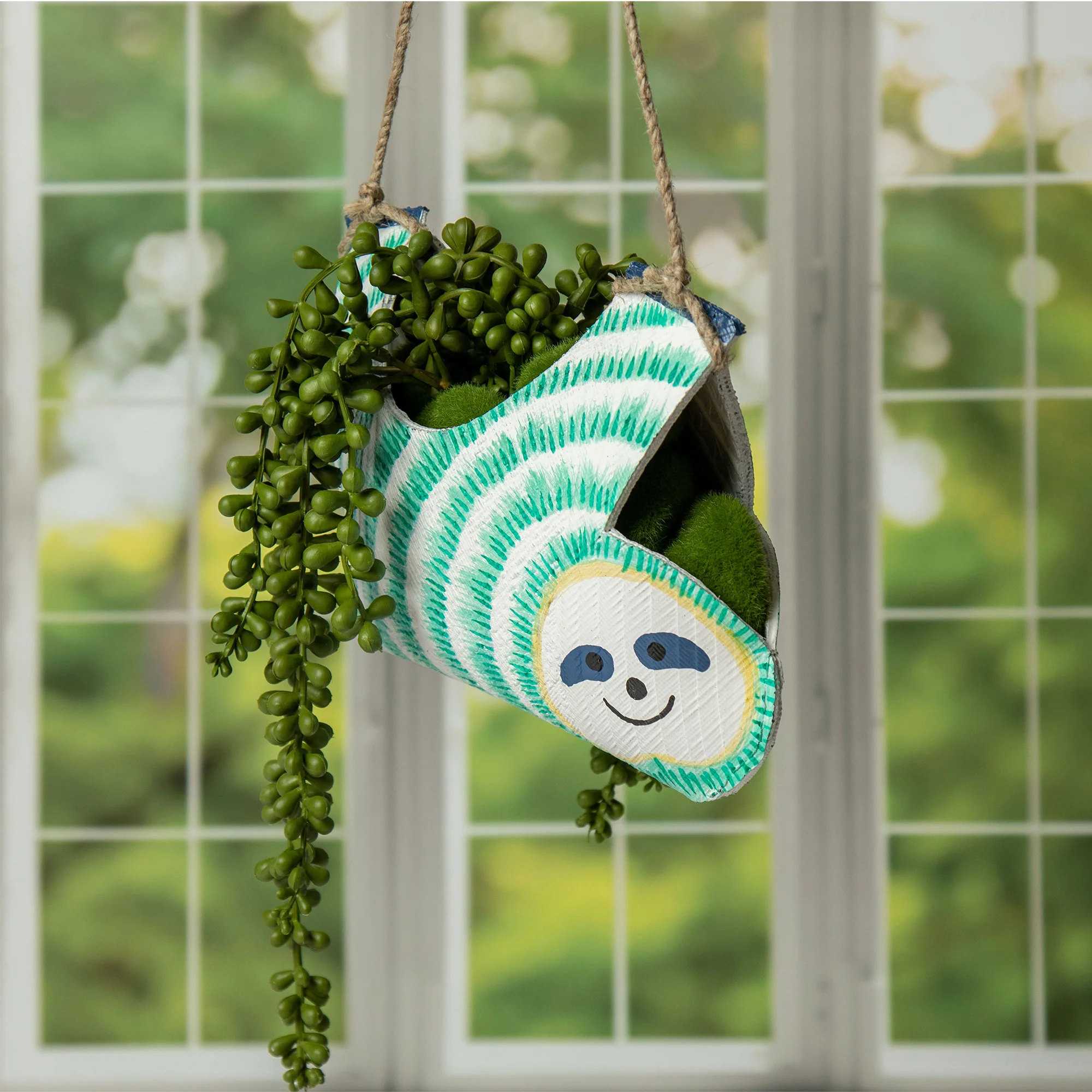 Hand Painted Upcycled Sloth Planter - Image 2