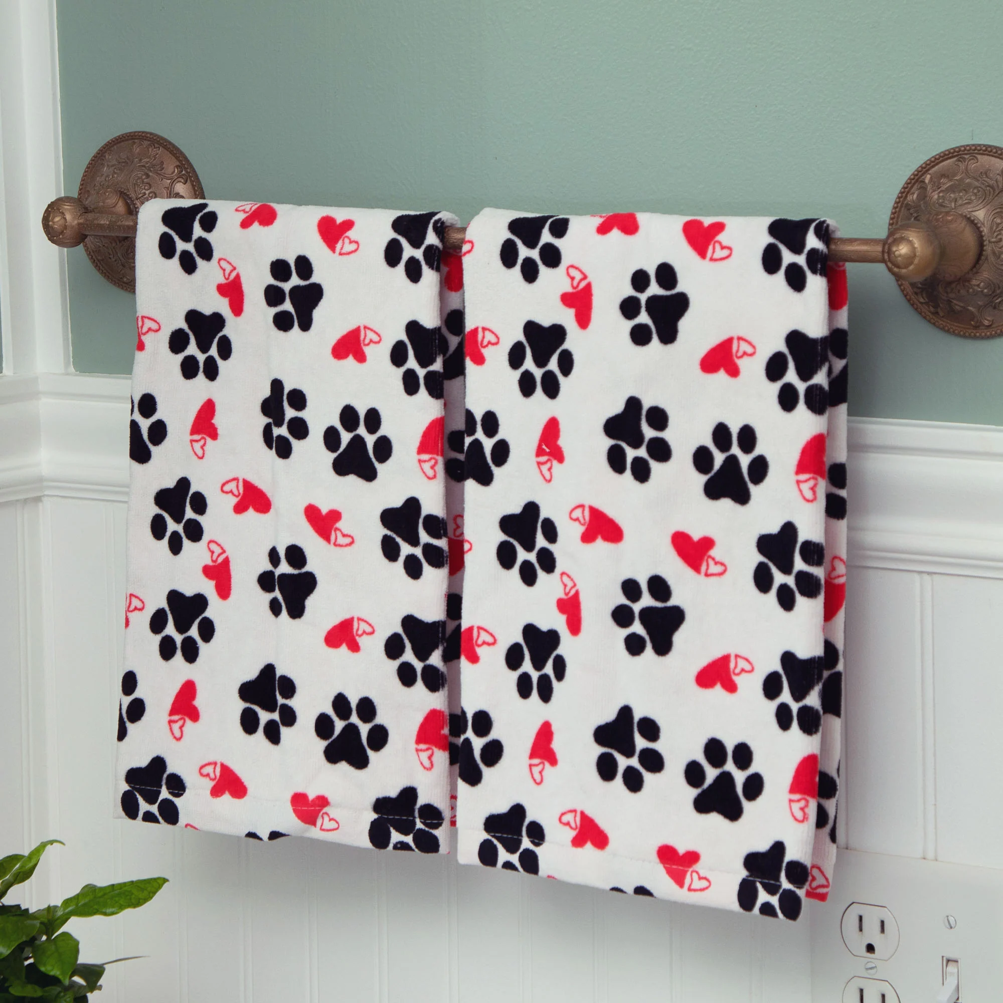 Paw Print Bath Hand Towels - Set of 2 - Image 3