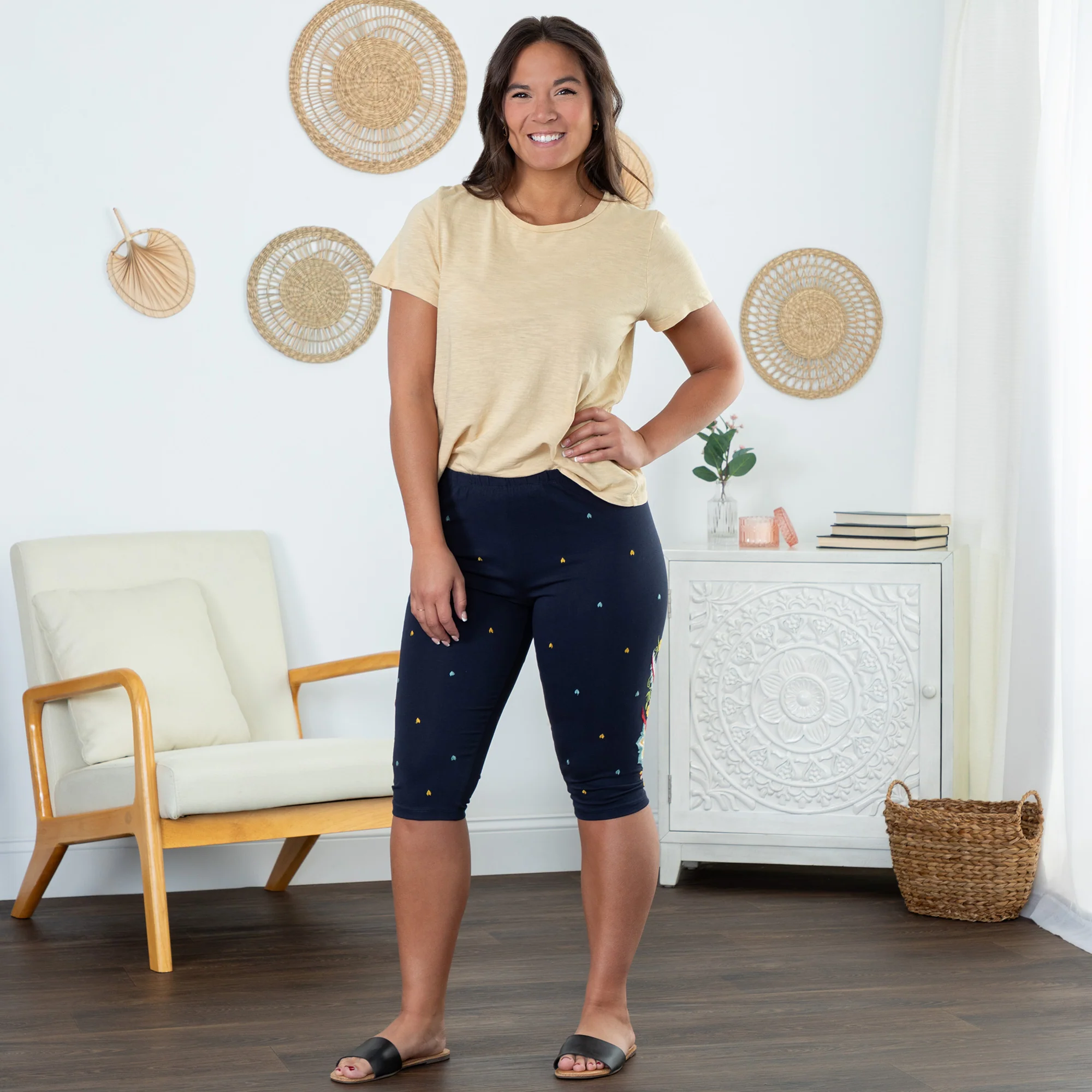 Embroidered Stretch Capris - Image 5