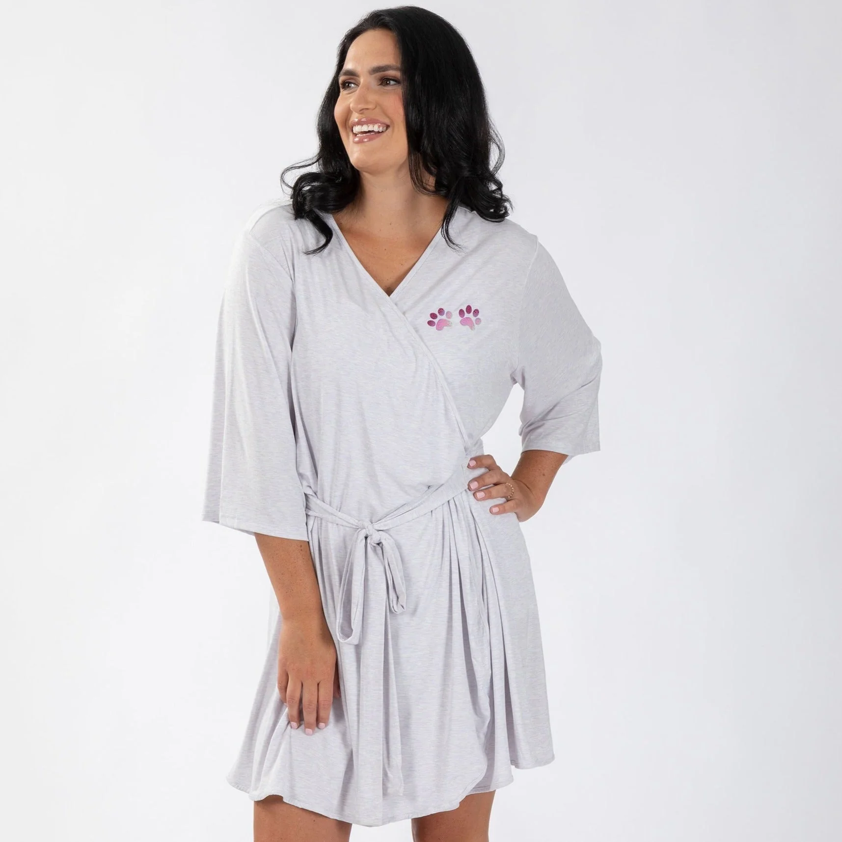Paw Print Jersey Knit Robe - Image 13