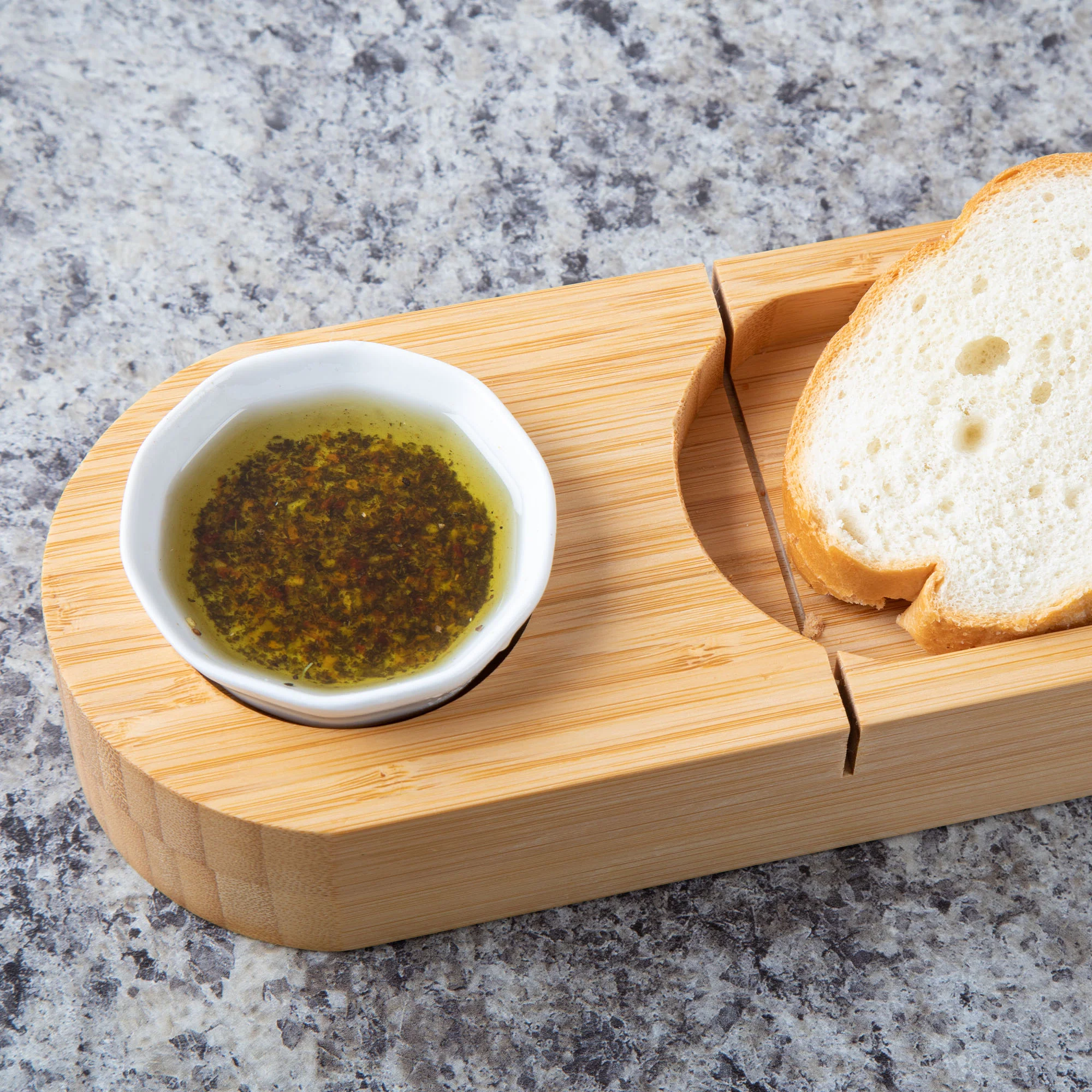 Bamboo Bread Cutting Board with Dip Cup - Image 3