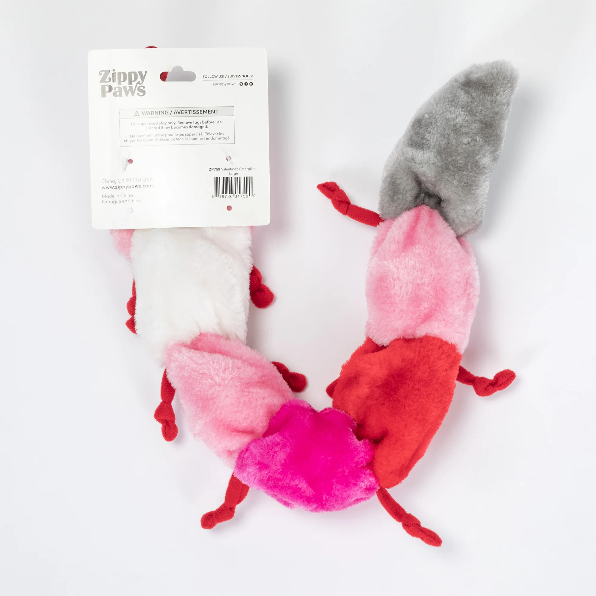 Zippy Paws® Valentine's Caterpillar - Image 2