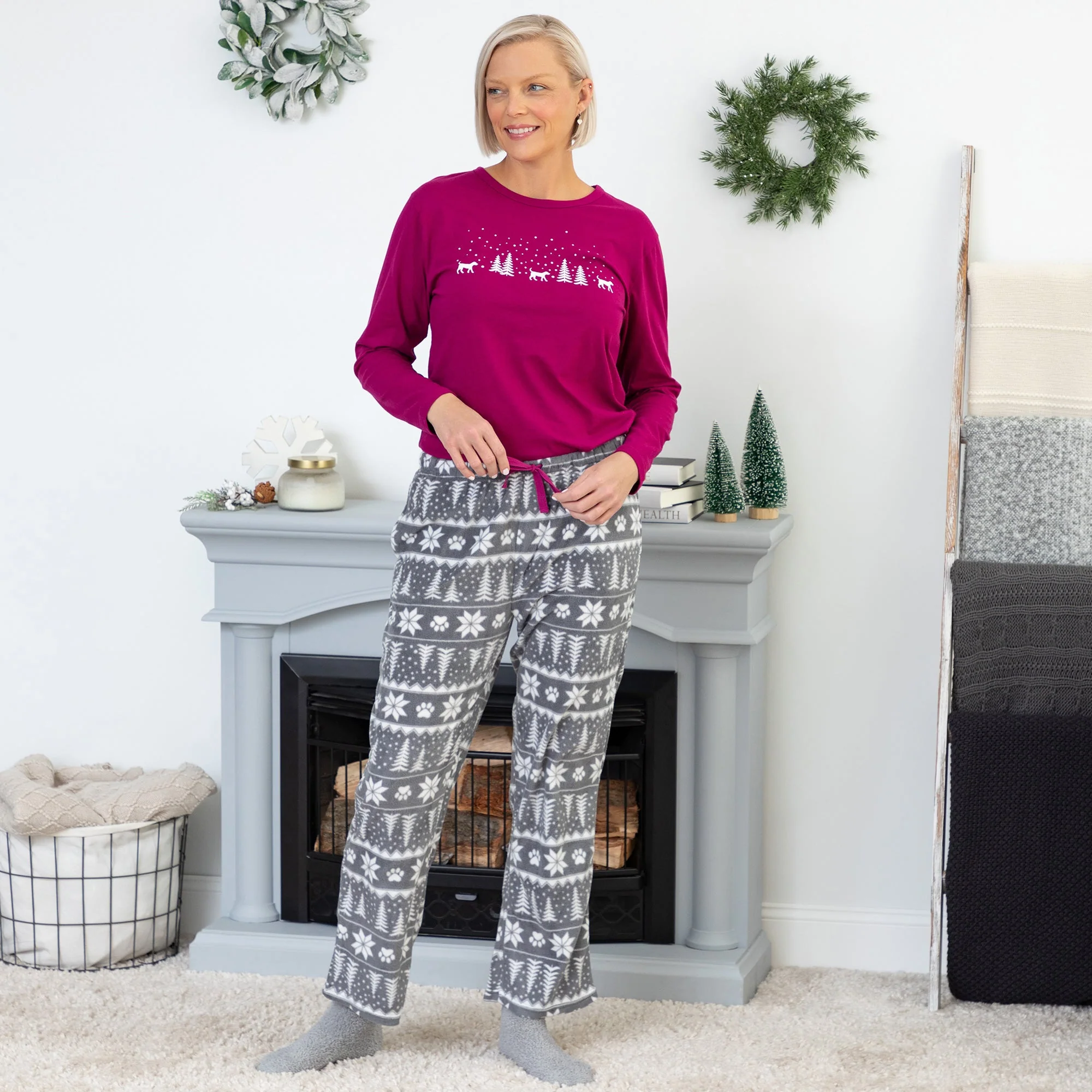 Winter Paw Print Pet Pajama Set - Image 7