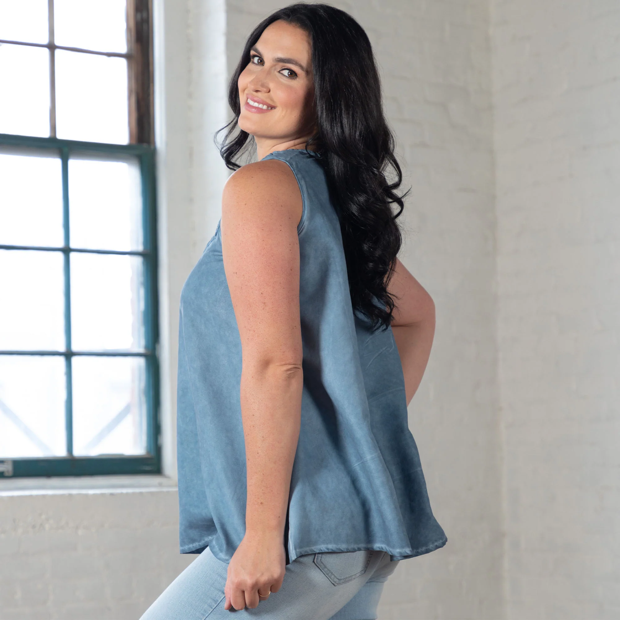 Lace Front Sleeveless Top - Image 3