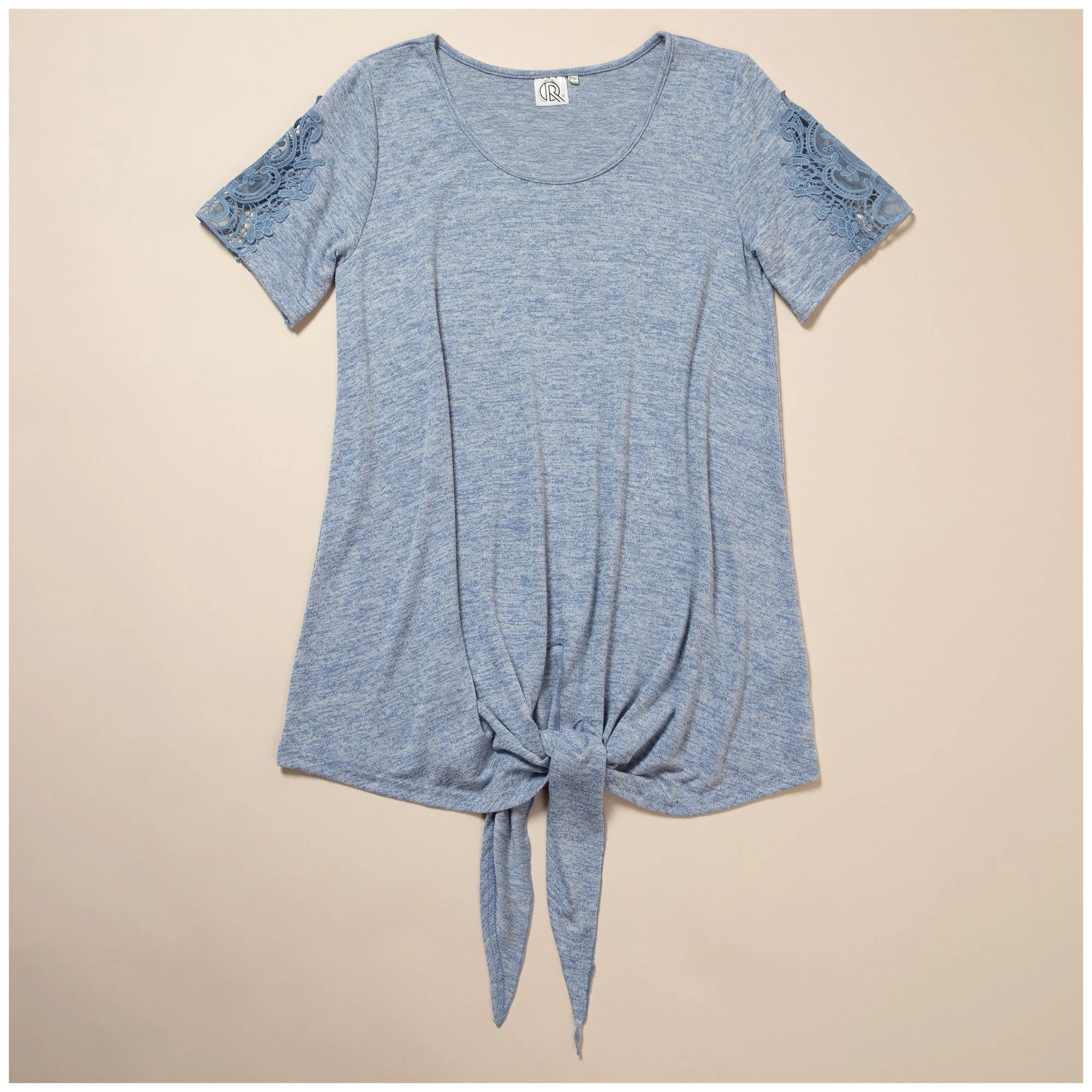 Tie Knot Lace Short Sleeve Shirt - Image 14