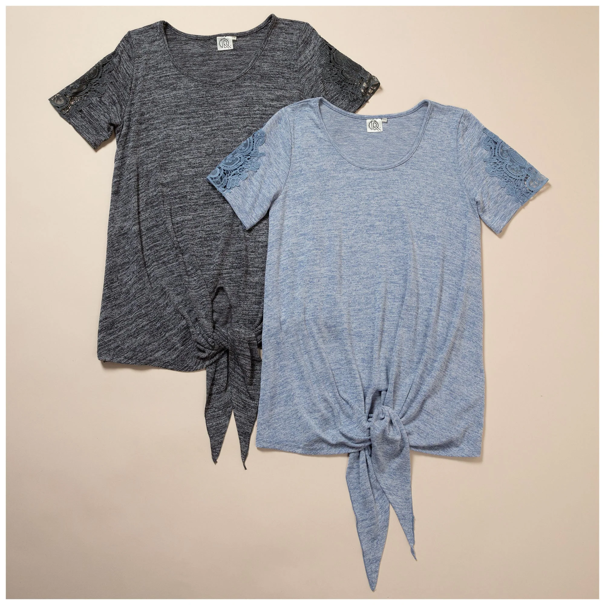 Tie Knot Lace Short Sleeve Shirt - Image 19