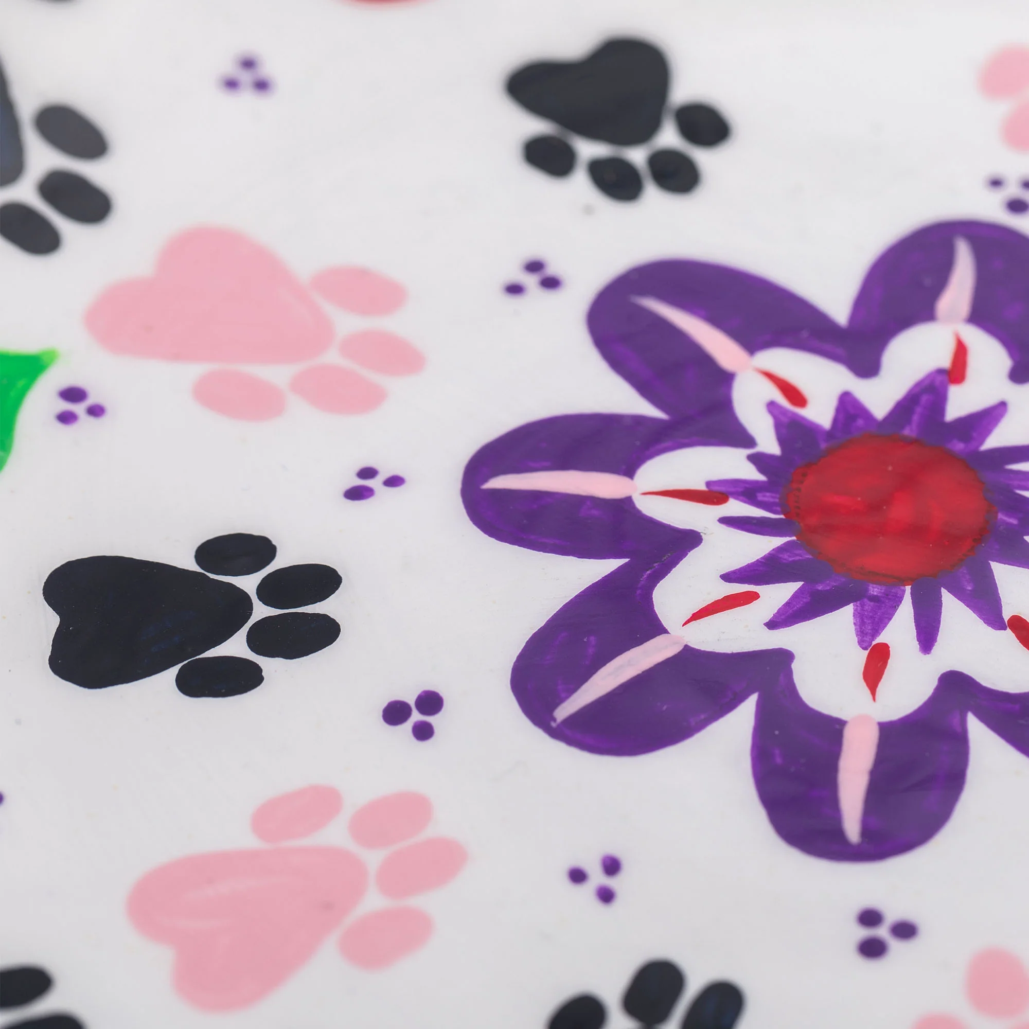 Paw Print Hand Painted Decorative Ceramic Plate - Image 6