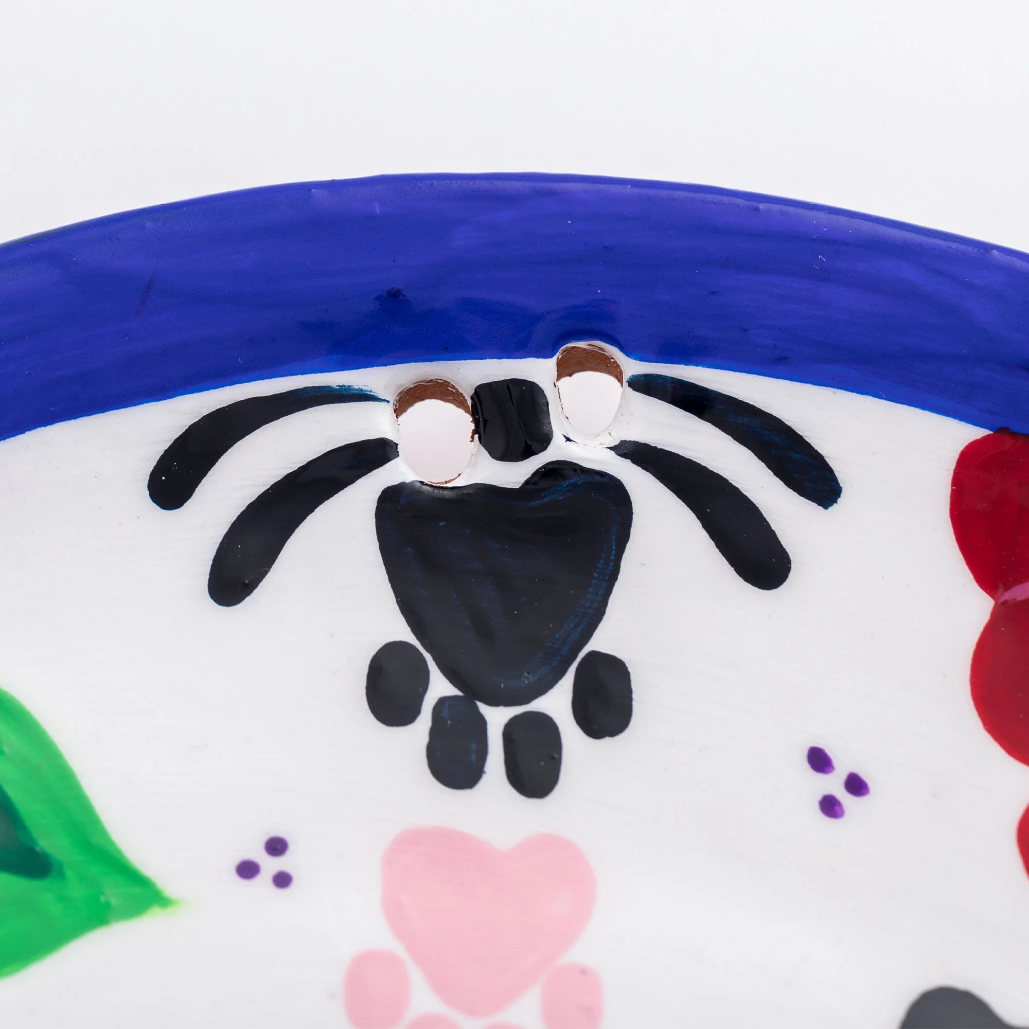 Paw Print Hand Painted Decorative Ceramic Plate - Image 7